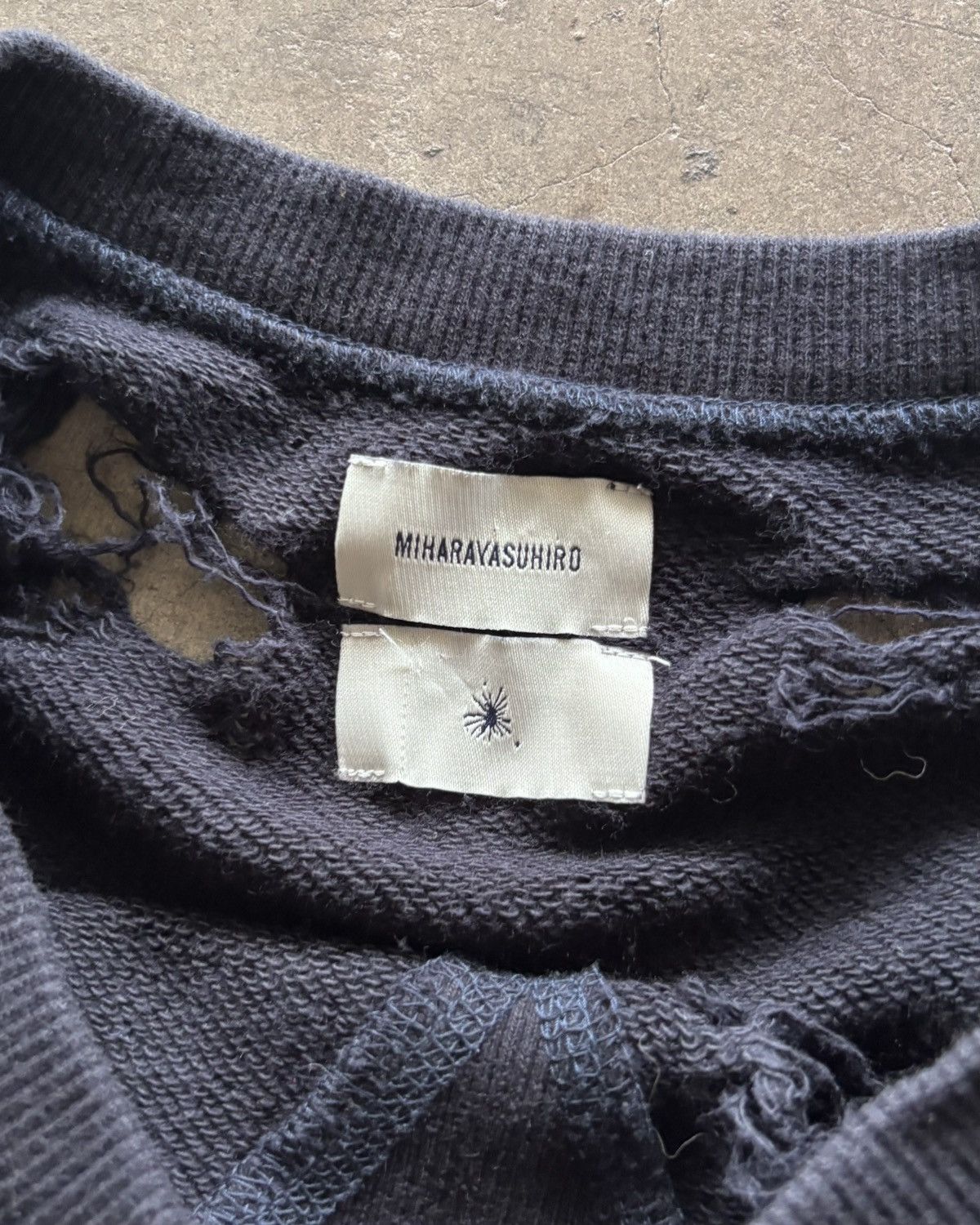 Japanese Brand × Maison MIHARA YASUHIRO Miharayusihiro Trashed Crewneck Size US L / EU 52-54 / 3 - 5 Thumbnail