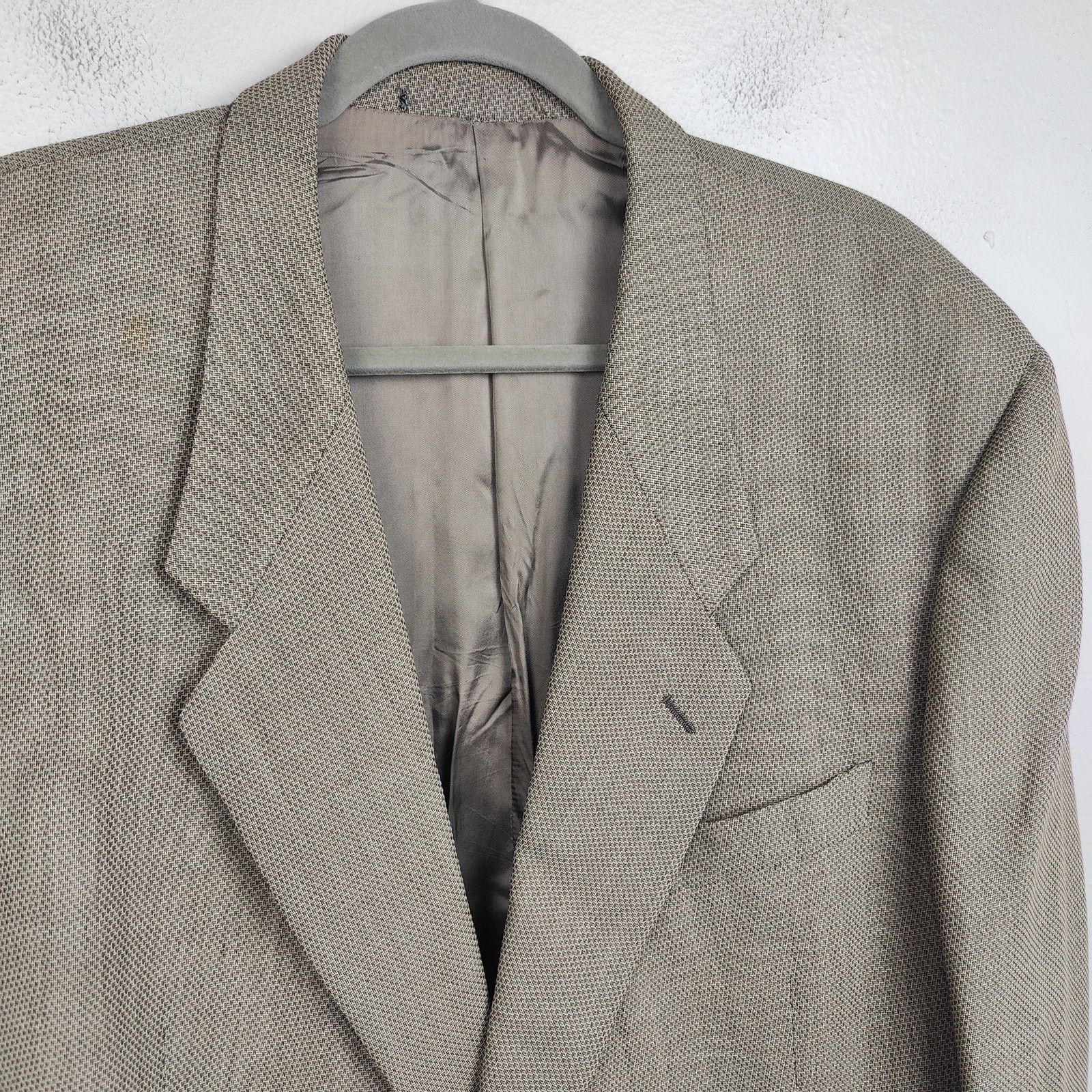 Armani Collezioni Vintage Giorgio Armani Collezioni Blazer 43 Tan Virgin Wool Size 42R - 2 Thumbnail