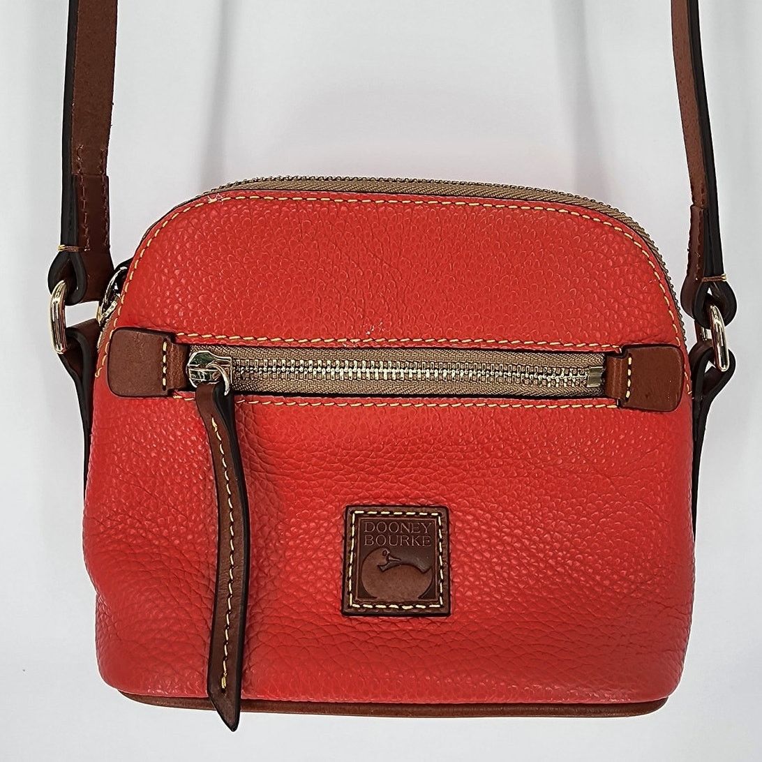 Dooney Bourke Dooney & Bourke Red Pebbled Leather Mini Crossbody Bag, Women's