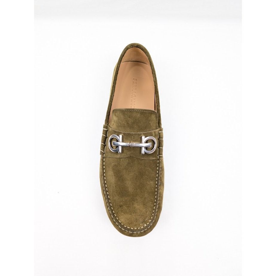 Salvatore Ferragamo o1rshd1 Suede Calf Loafers in Olive Size US 10 / EU 43 - 7 Thumbnail
