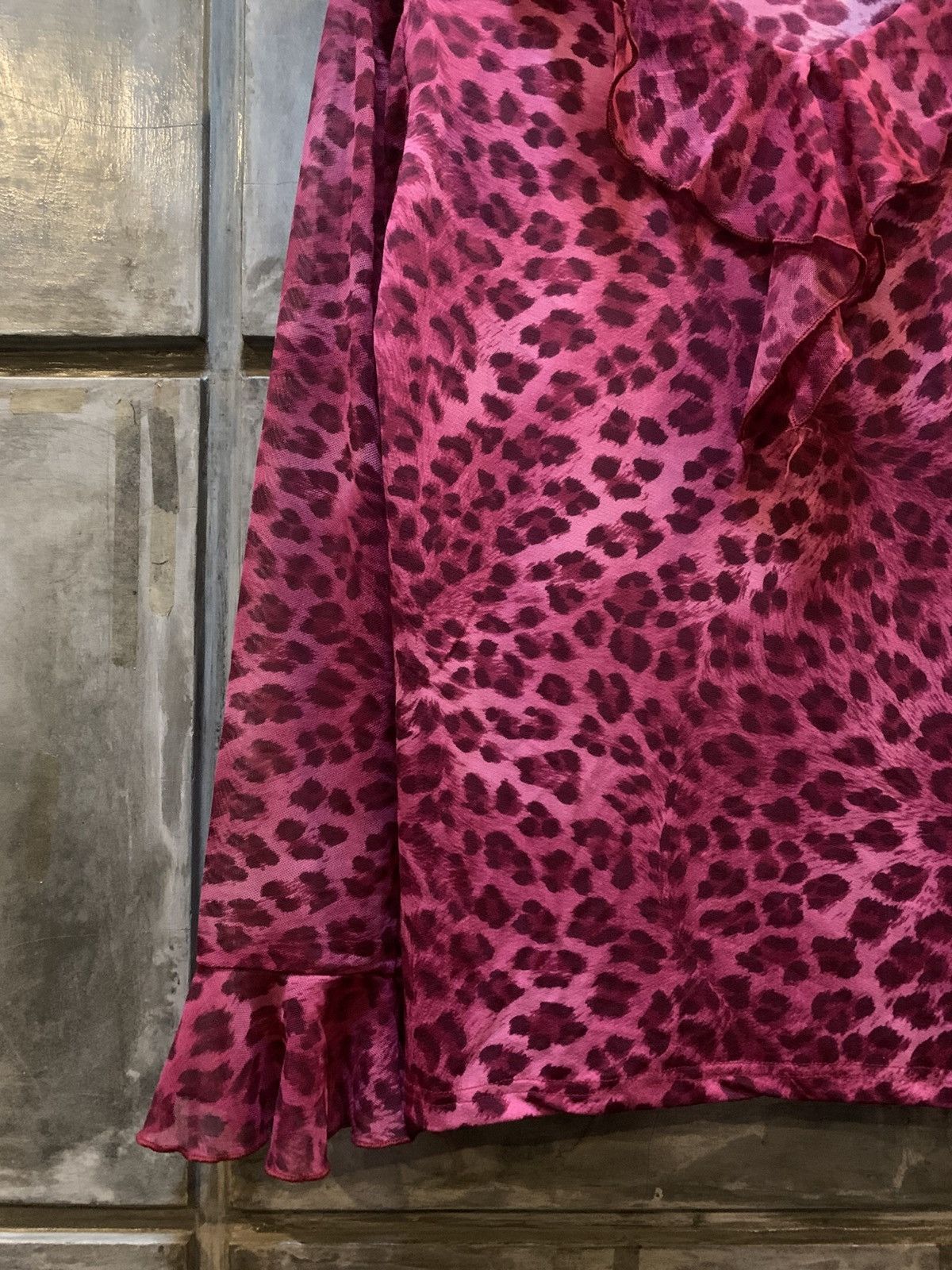 Japanese Brand Gothic Pink Leopard See Through Mesh Top Size M / US 6-8 / IT 42-44 - 3 Thumbnail