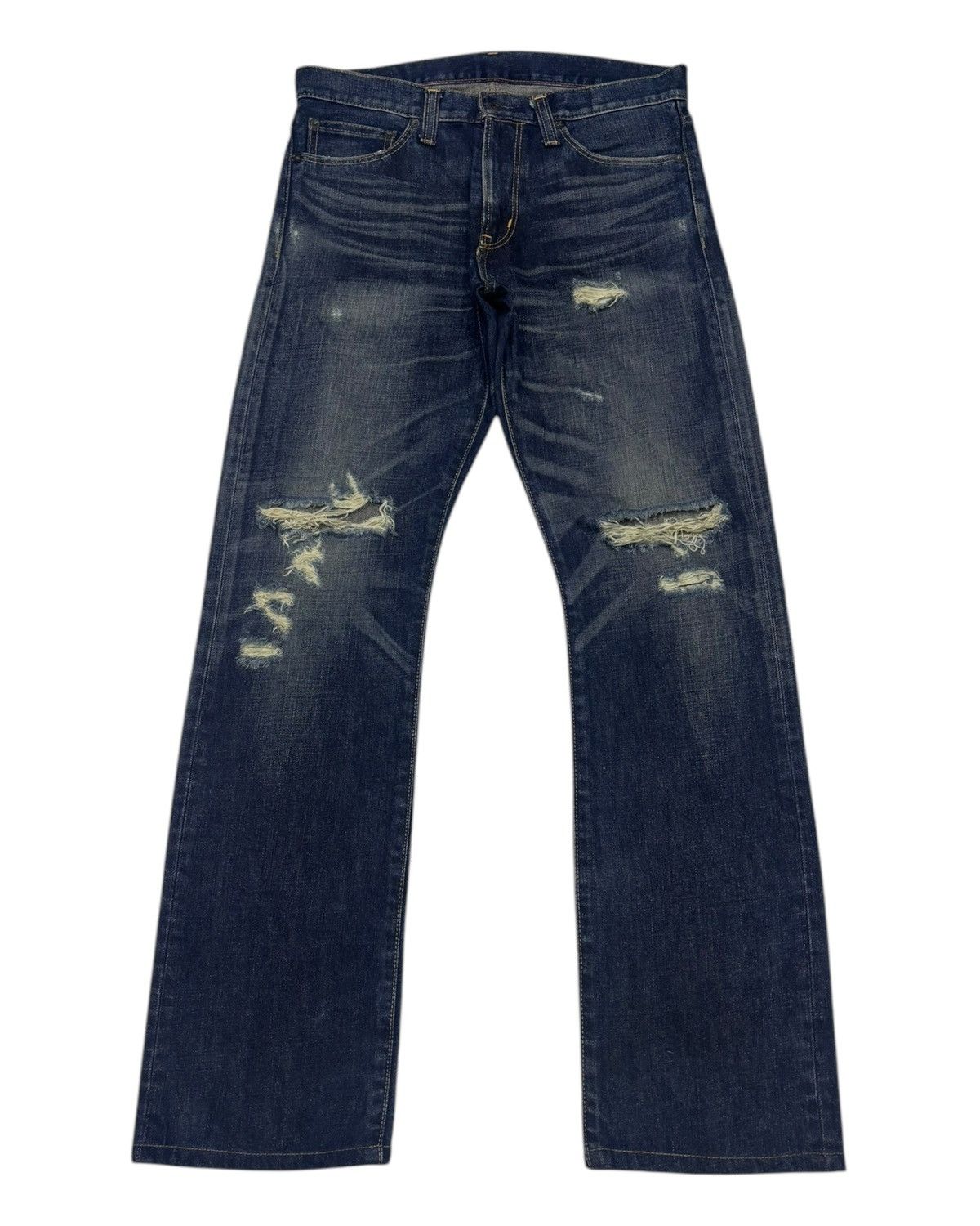 Hysteric Glamour 🔥VINTAGE BACK NUMBER MADE IN NIPPON DISTRESSED DENIM JEANS Size US 32 / EU 48 - 1 Thumbnail