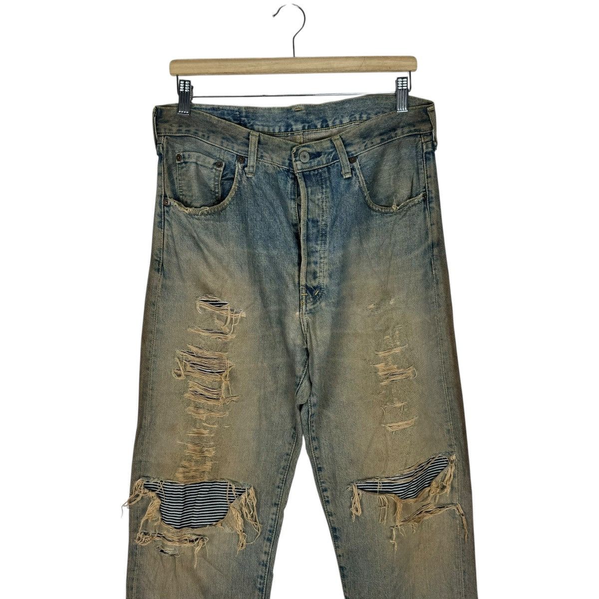 Levi's ☀️LEVI’S 503 BIG E J22 PATCHWORK DENIM JEANS PANTS Size US 32 / EU 48 - 4 Thumbnail