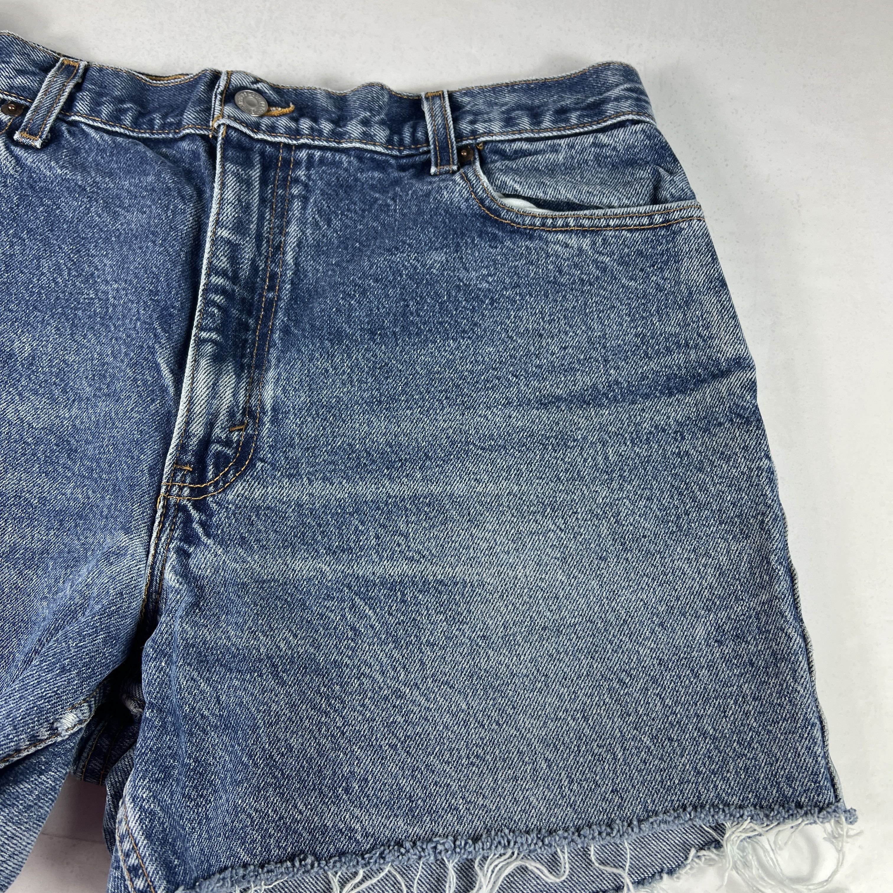 Levi's × Vintage Y2K Levi's Jean Shorts Whiskers Cut Off Cotton Denim Jorts Size US 32 / EU 48 - 6 Thumbnail
