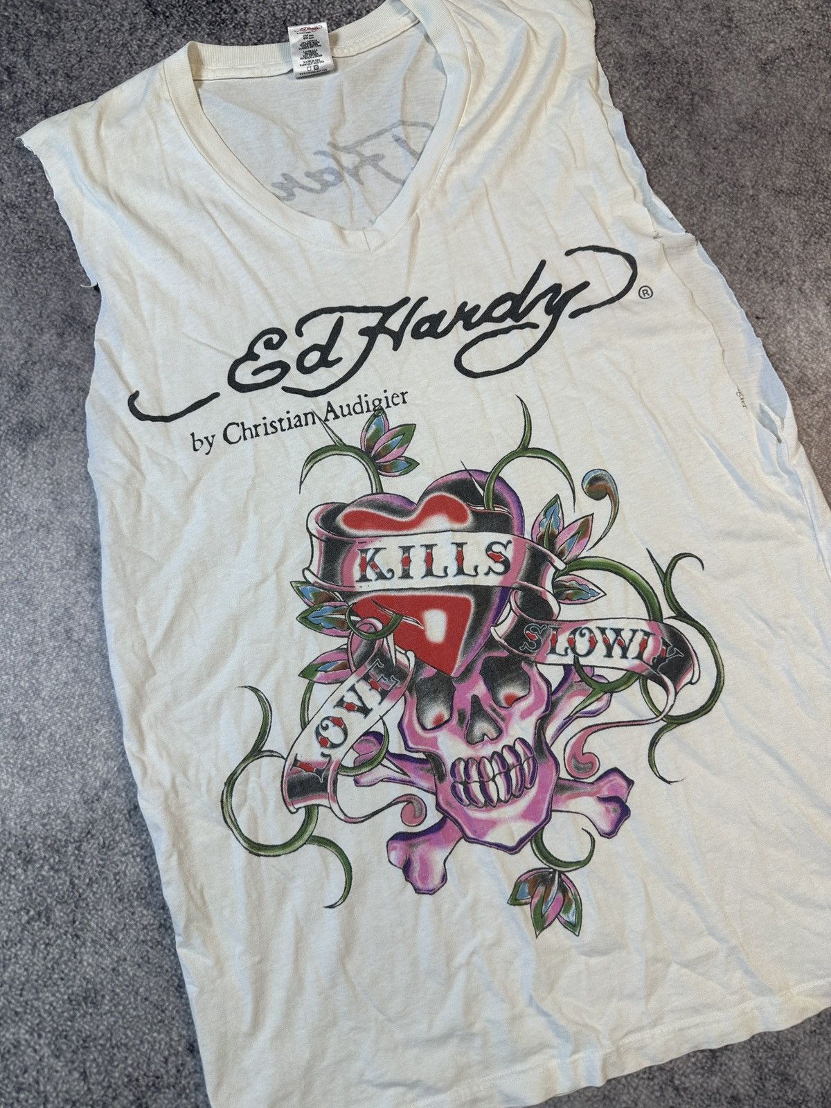 Christian Audigier × Ed Hardy Y2K Ed Hardy Christian Audigier Logo T-shirt Avant Garde Vtg Size US M / EU 48-50 / 2 - 2 Thumbnail
