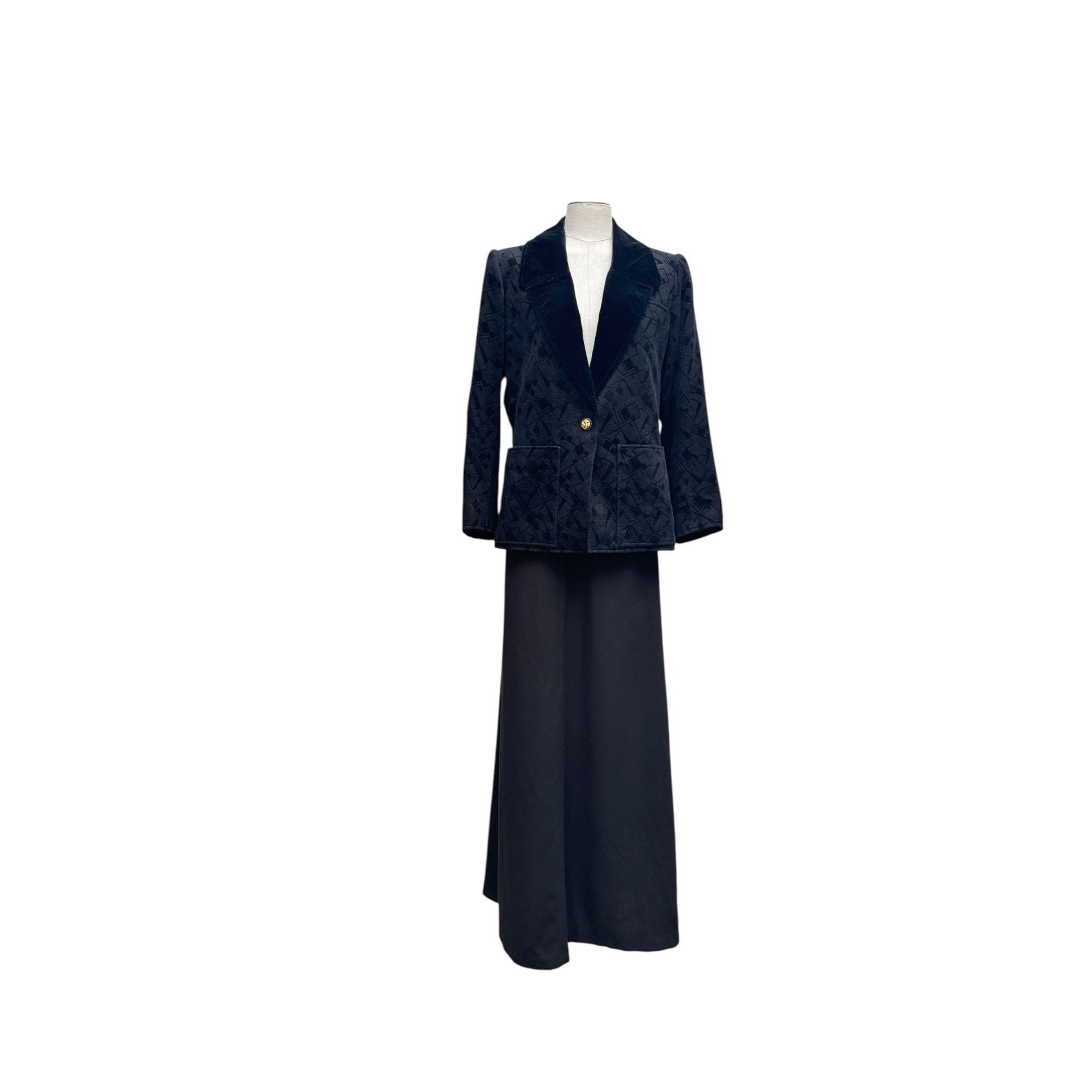 Yves Saint Laurent Vintage Black Textured Jacket Size L / US 10 / IT 46 - 1 Thumbnail
