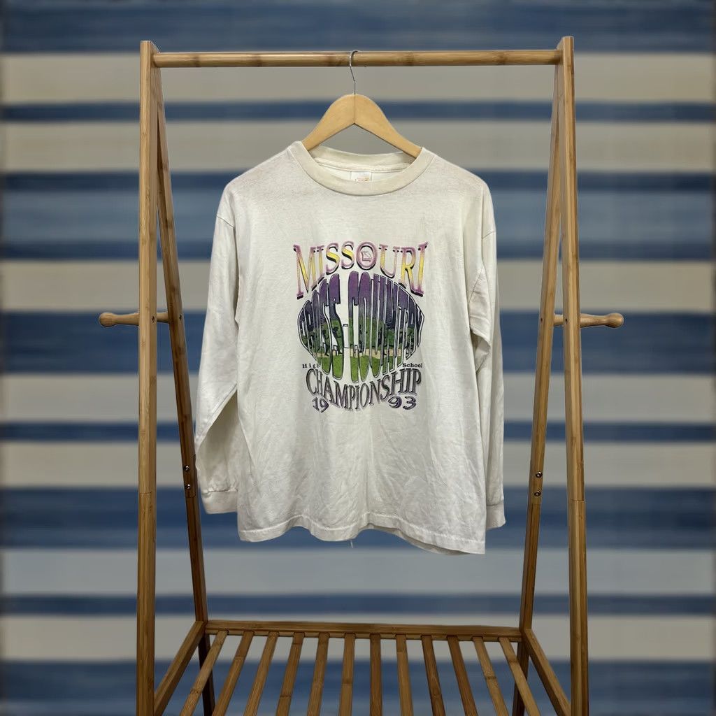 Vintage VINTAGE 90s Missouri Cross Country Champs Paper Thin Burnout BOXY LS T-Shirt L Size US L / EU 52-54 / 3 - 1 Thumbnail