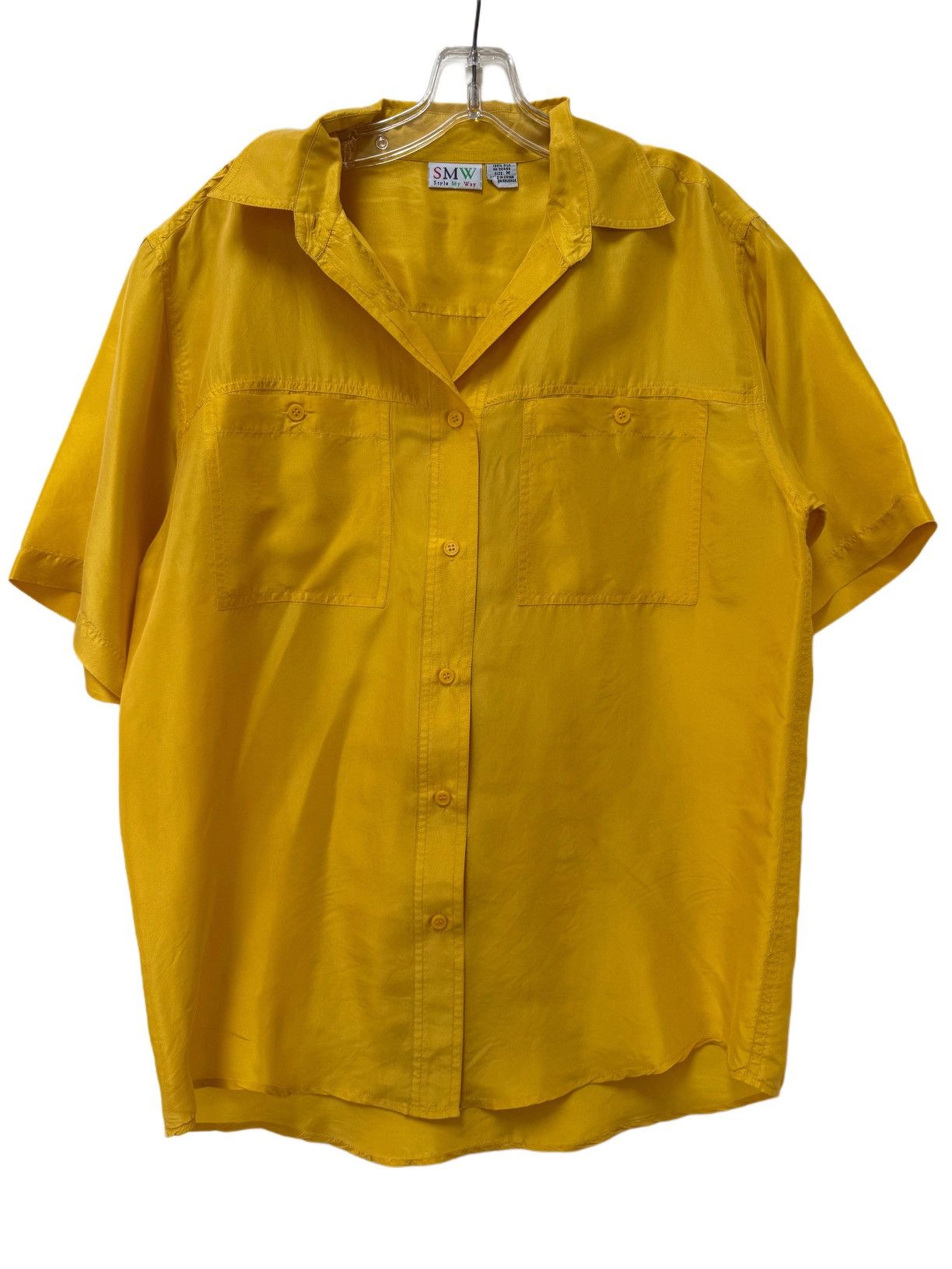 Vintage SMW women’s vintage 90s bright neon yellow 90s 100% silk Size M / US 6-8 / IT 42-44 - 1 Thumbnail