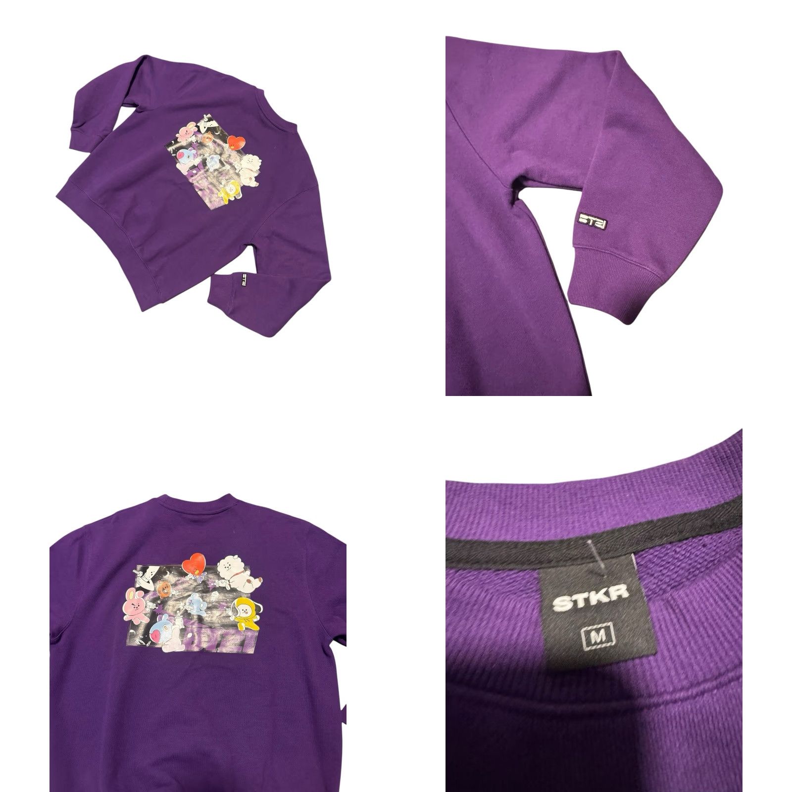 Vintage STKR BT21 Space Squad Sweatshirt MTM Japan Crewneck Purple Cartoon Size Medium Mens Size US M / EU 48-50 / 2 - 8 Thumbnail
