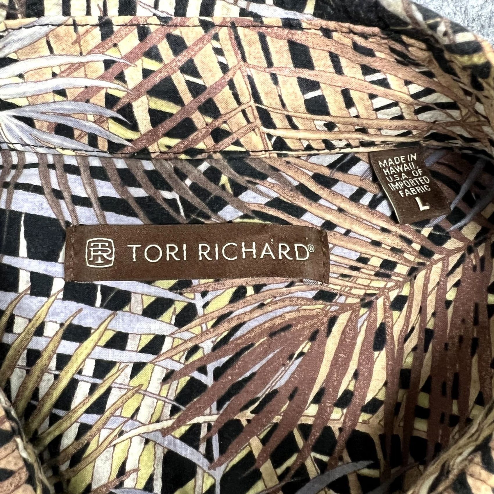 Tori Richard Tori Richard Shirt Mens L Beige Hawaiian Aloha Short Sleeve Button Size US L / EU 52-54 / 3 - 3 Thumbnail