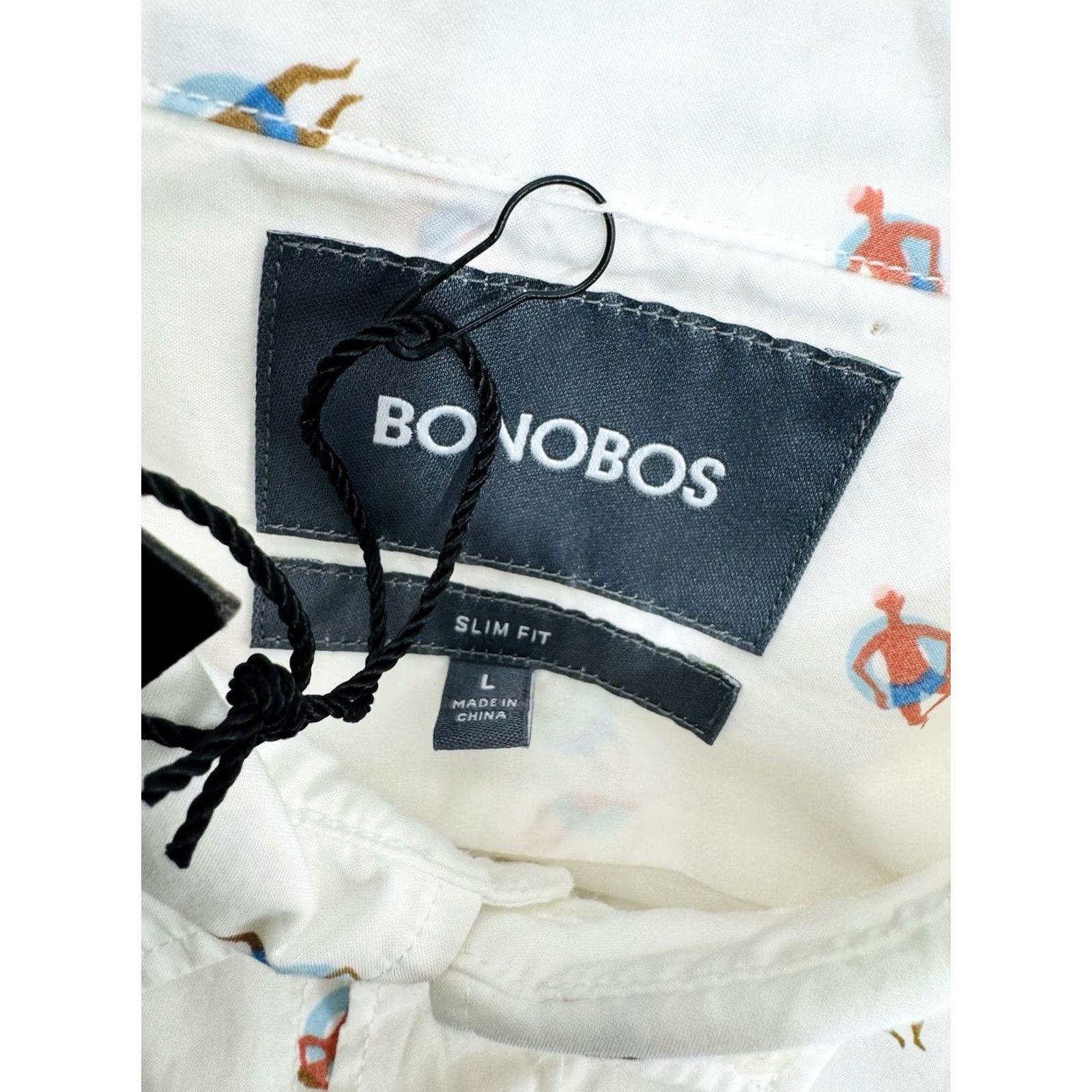 Bonobos BONOBOS Shirt Mens L White Beach Summer Slim Long Sleeve Button-Up Collared NWT Tags - Ocean Beach River Tubing 90s Theme B7 Size US L / EU 52-54 / 3 - 4 Thumbnail