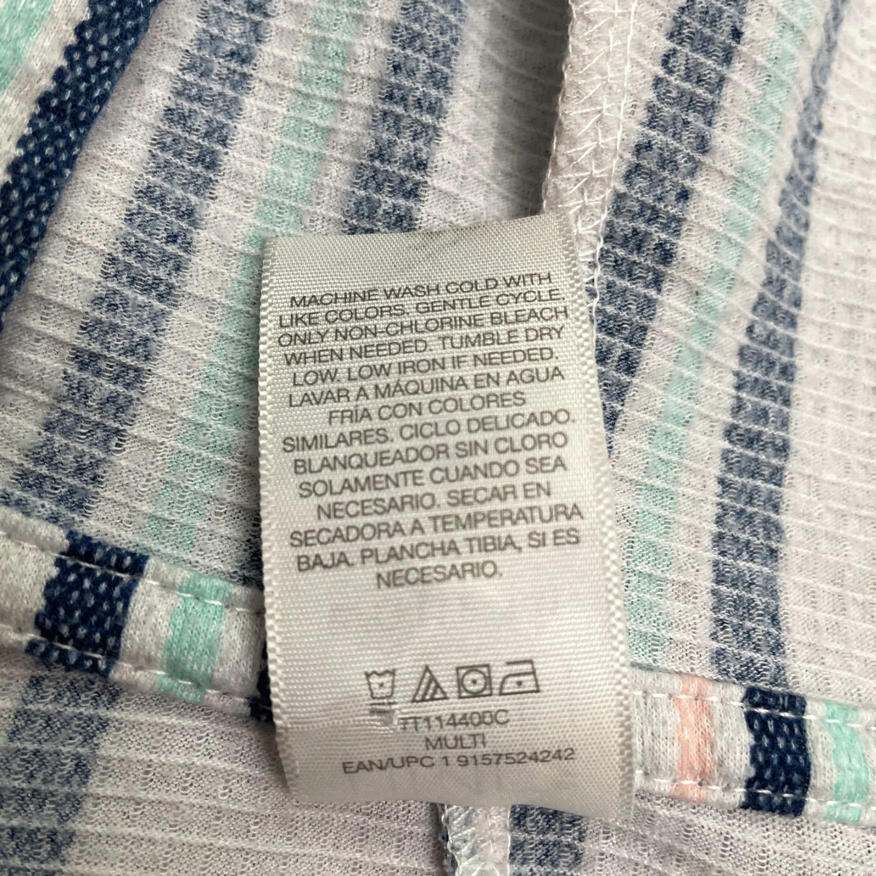 Vintage Time And Tru Hoodie Beach Cover Up Womens L White Blue Striped Short Sleeve Size L / US 10 / IT 46 - 6 Thumbnail