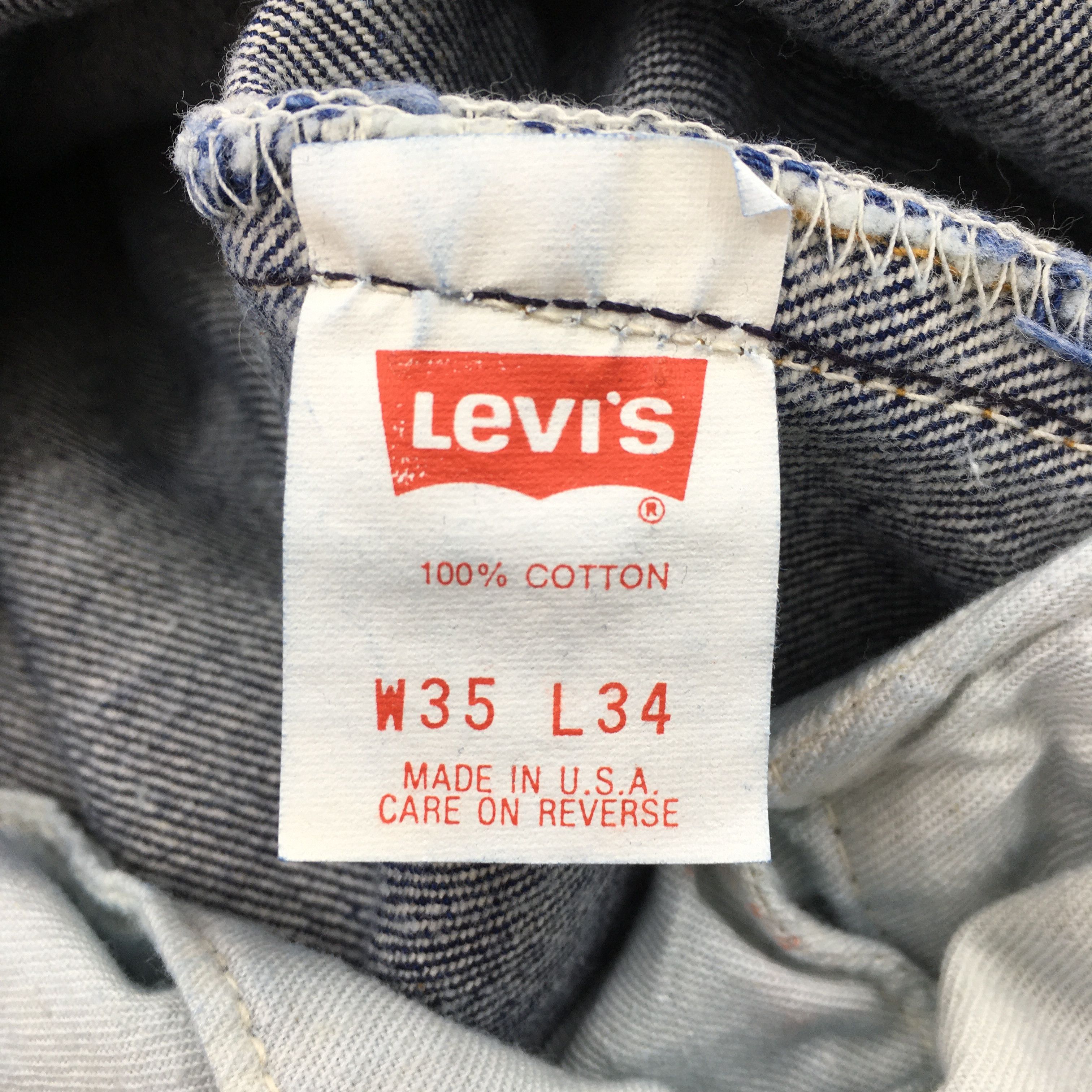 Levi's Size 32x33.5 Vintage 90s Levi's 501 Faded Blue Jeans S2080 Size US 32 / EU 48 - 13 Thumbnail