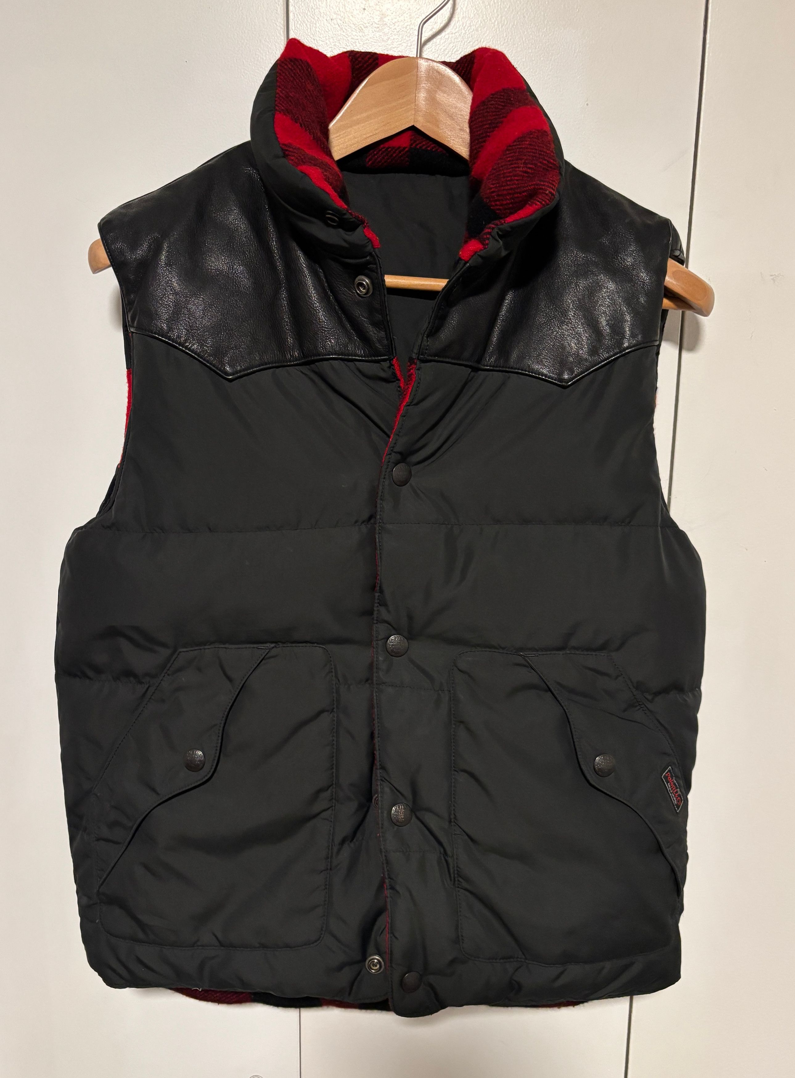 Polo Ralph Lauren $600 RARE Plaid Reversible Down Vest Leather Yoke- Small Size US S / EU 44-46 / 1 - 2 Thumbnail