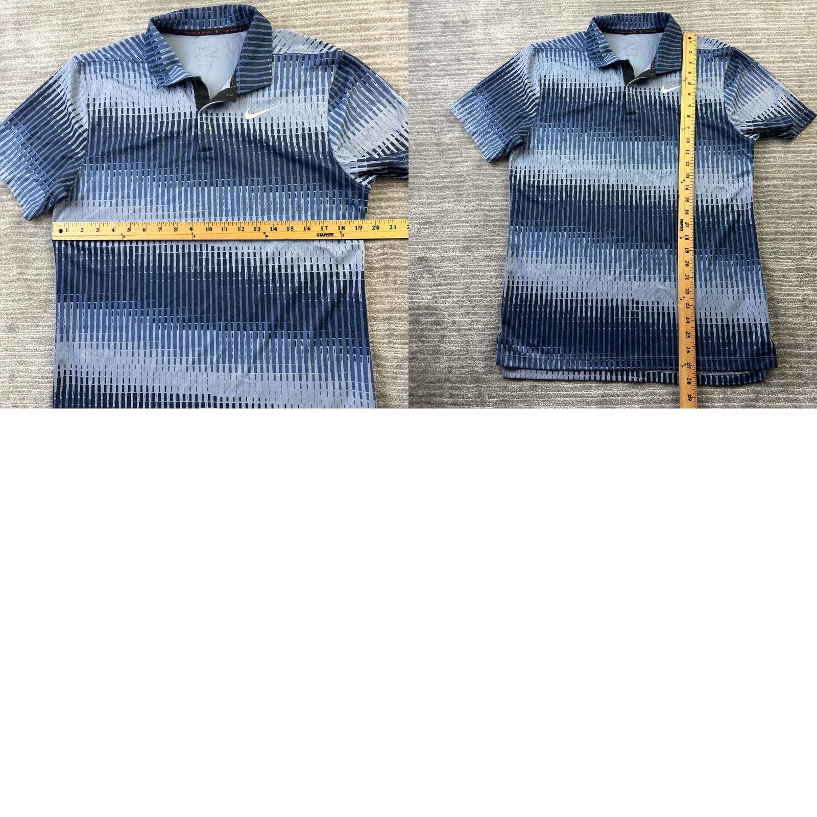 Nike Nike Tiger Woods Polo Shirt Mens Small Blue Dri Fit Striped Golf Mens Size US S / EU 44-46 / 1 - 8 Thumbnail