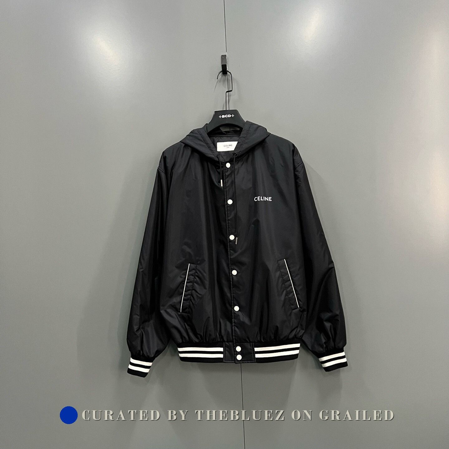 Celine Celine Black Logo Print Hooded Jacket Size US M / EU 48-50 / 2 - 1 Thumbnail