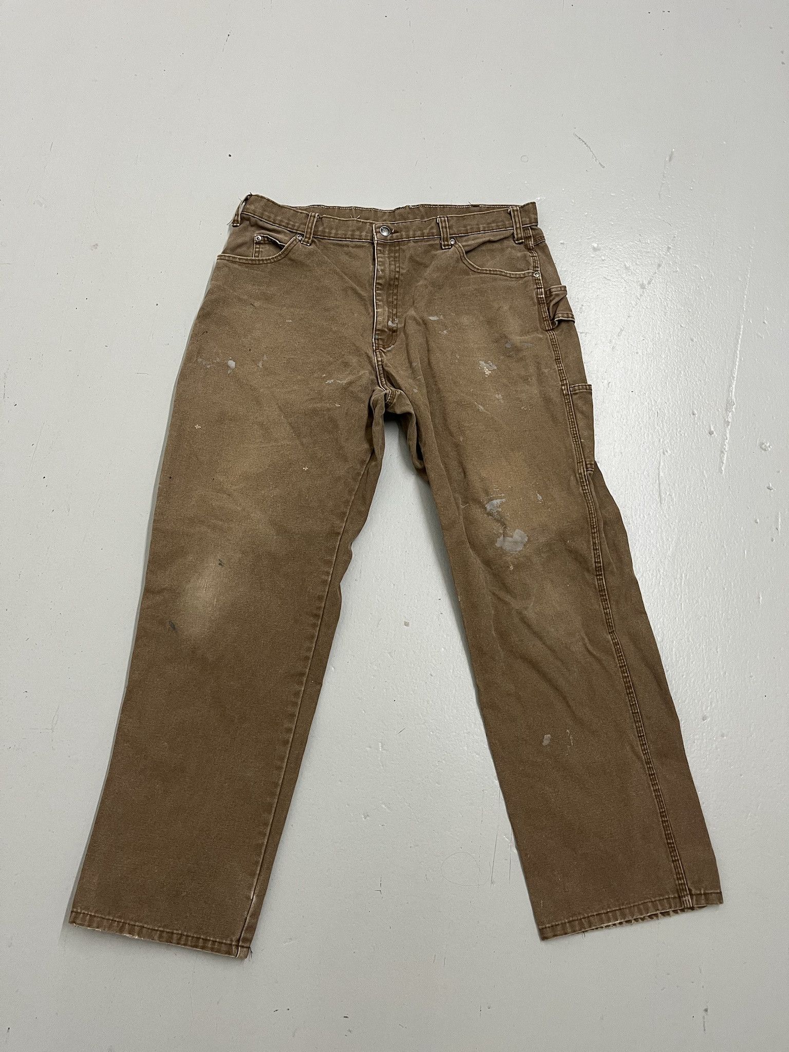 Vintage Vintage 90s Dickies Carpenter Cargo Canvas Work pants Paint Stain Dungarees Size 37 Size US 37 - 1 Thumbnail