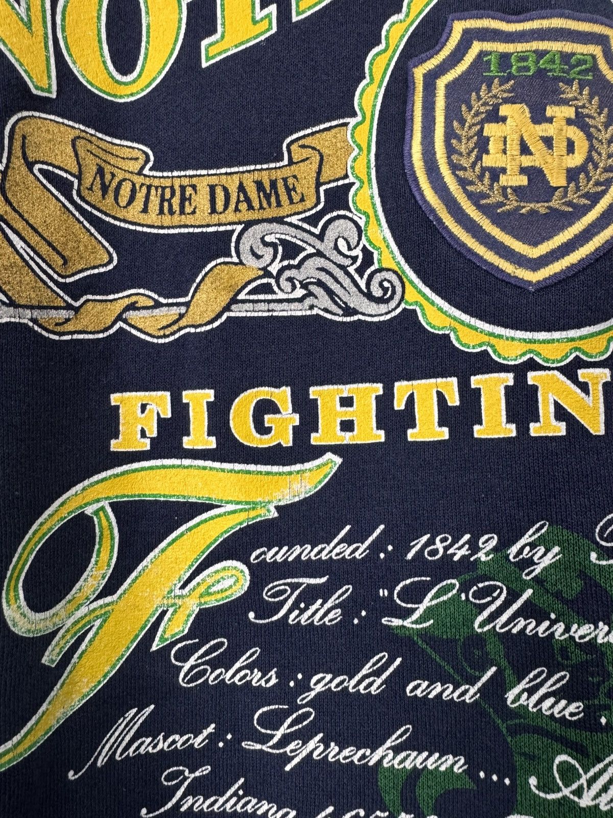 Vintage 1990s NOTRE DAME SWEATSHIRT / PAINTERS, MADE IN USA Size US L / EU 52-54 / 3 - 4 Thumbnail