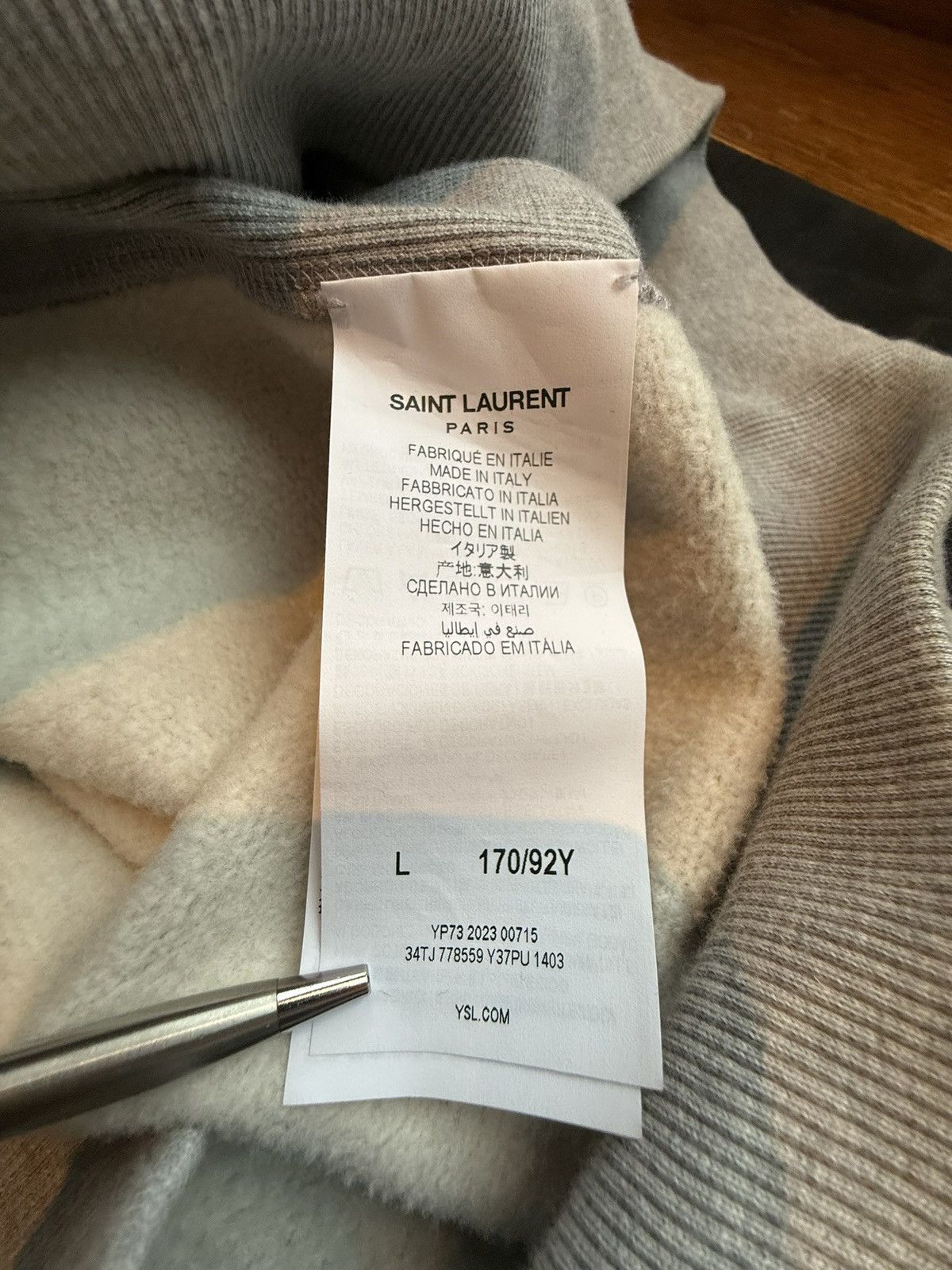 $1.4k FW23 Saint Laurent Cassandre logo hoodie L