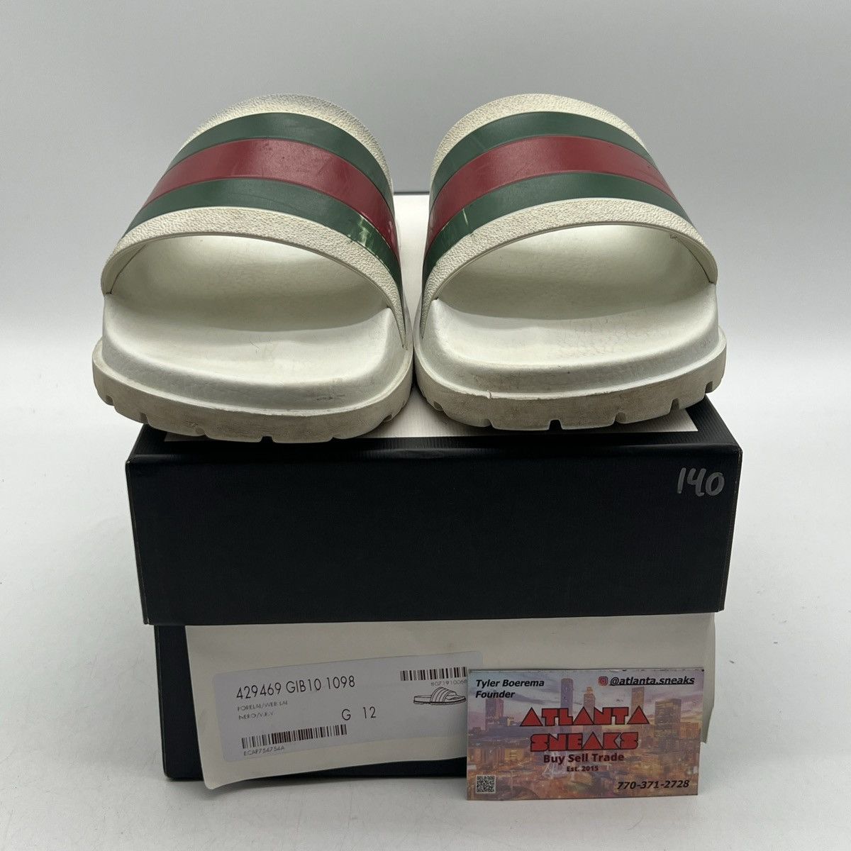 Gucci Gucci web slide white Size US 12 / EU 45 - 2 Thumbnail