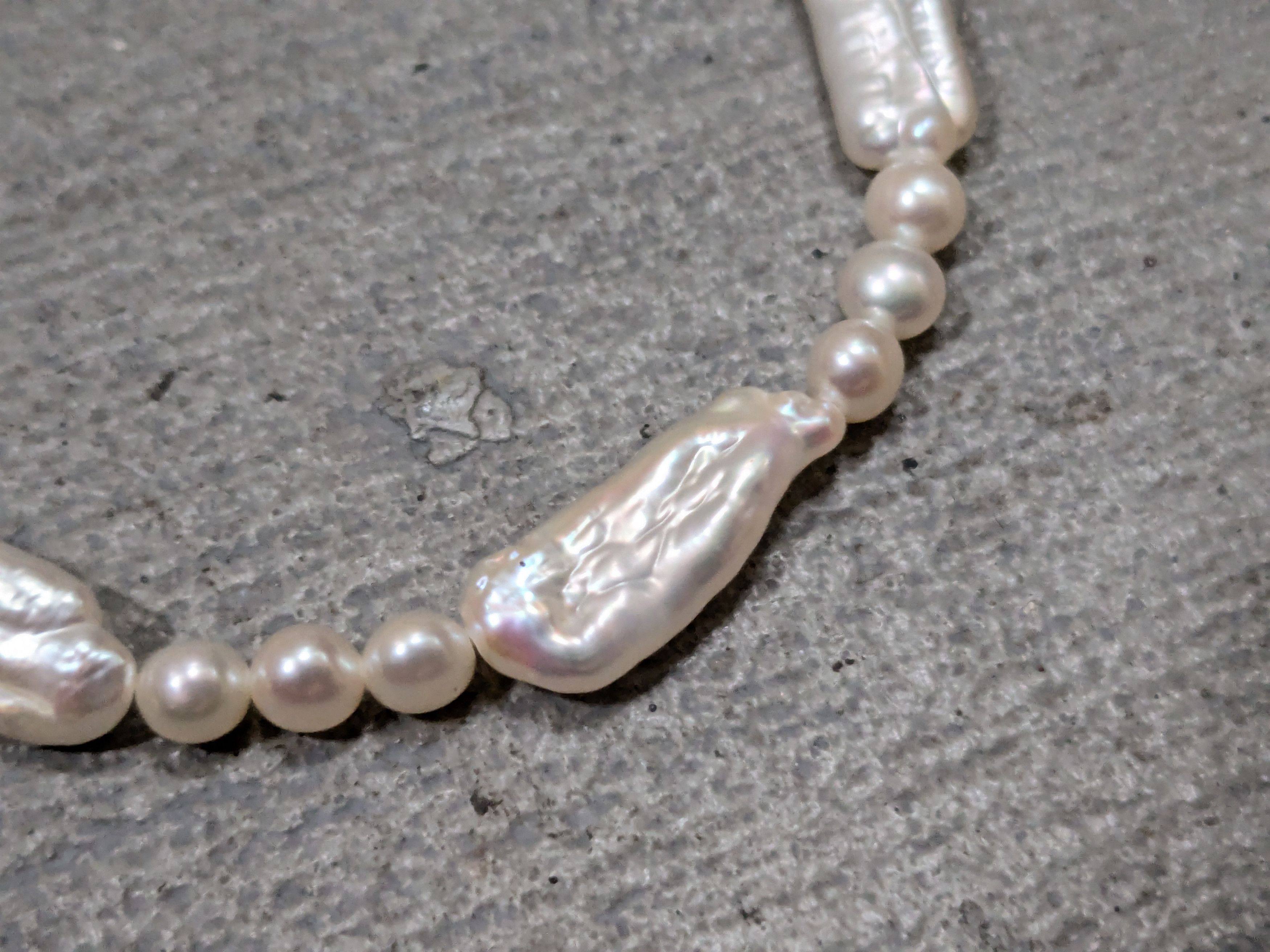 Jewelry Sterling Silver Bracelet Baroque Pearl Link Chain 8" Modern Size ONE SIZE - 3 Thumbnail