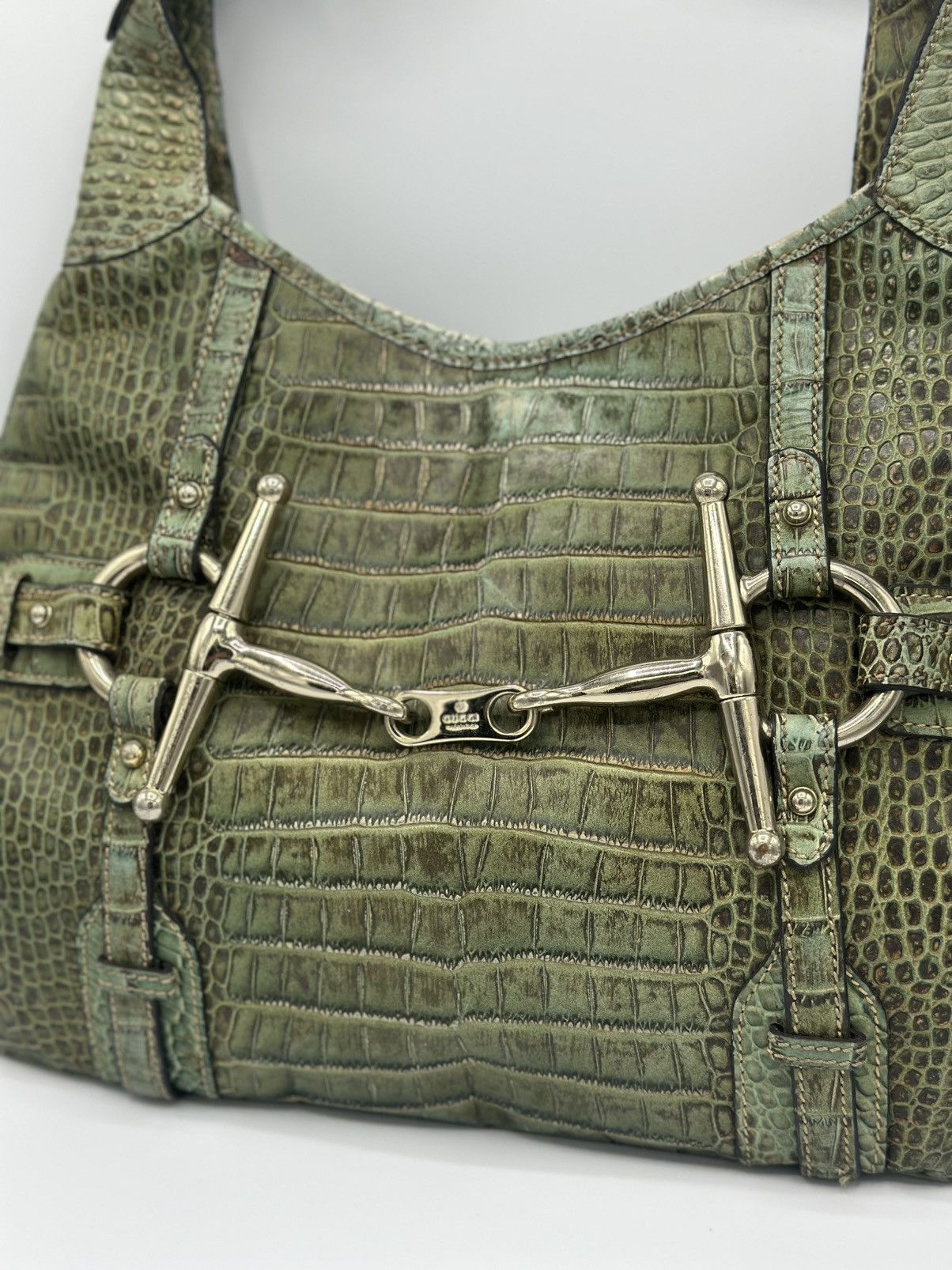 Gucci RARE Gucci 85th Anniversary Crocodile Horsebit Hobo bag Size ONE SIZE - 4 Thumbnail