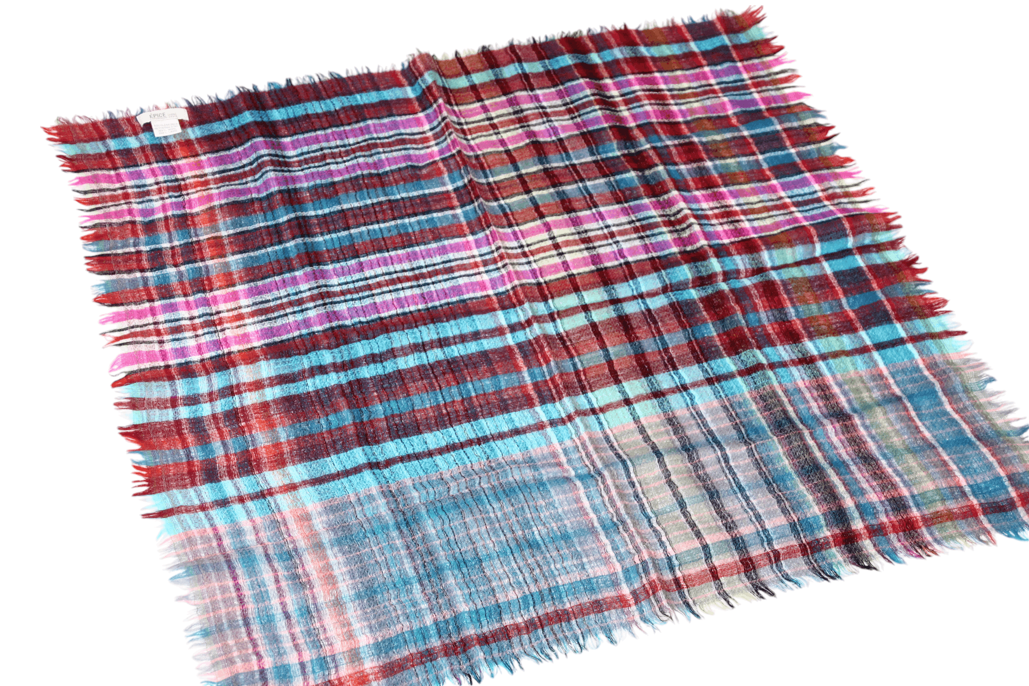 Designer × Vintage VTG Epice Copenhague - Paris Plaid Woven Scarf 70x70cm Size ONE SIZE - 7 Thumbnail