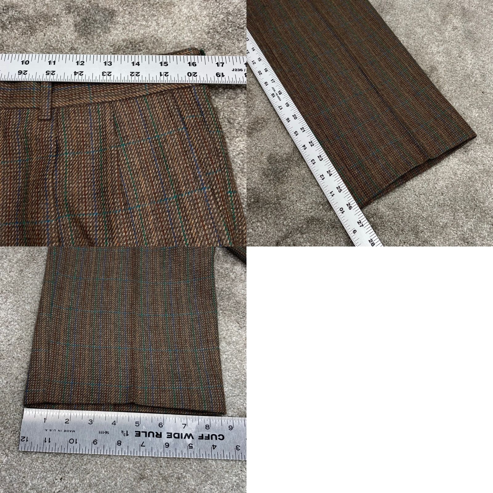 Vintage VINTAGE Oakdale Pants Mens 34x26 Brown Striped Pleated Front Wool Blend USA Dress Pants Size US 34 / EU 50 - 8 Thumbnail