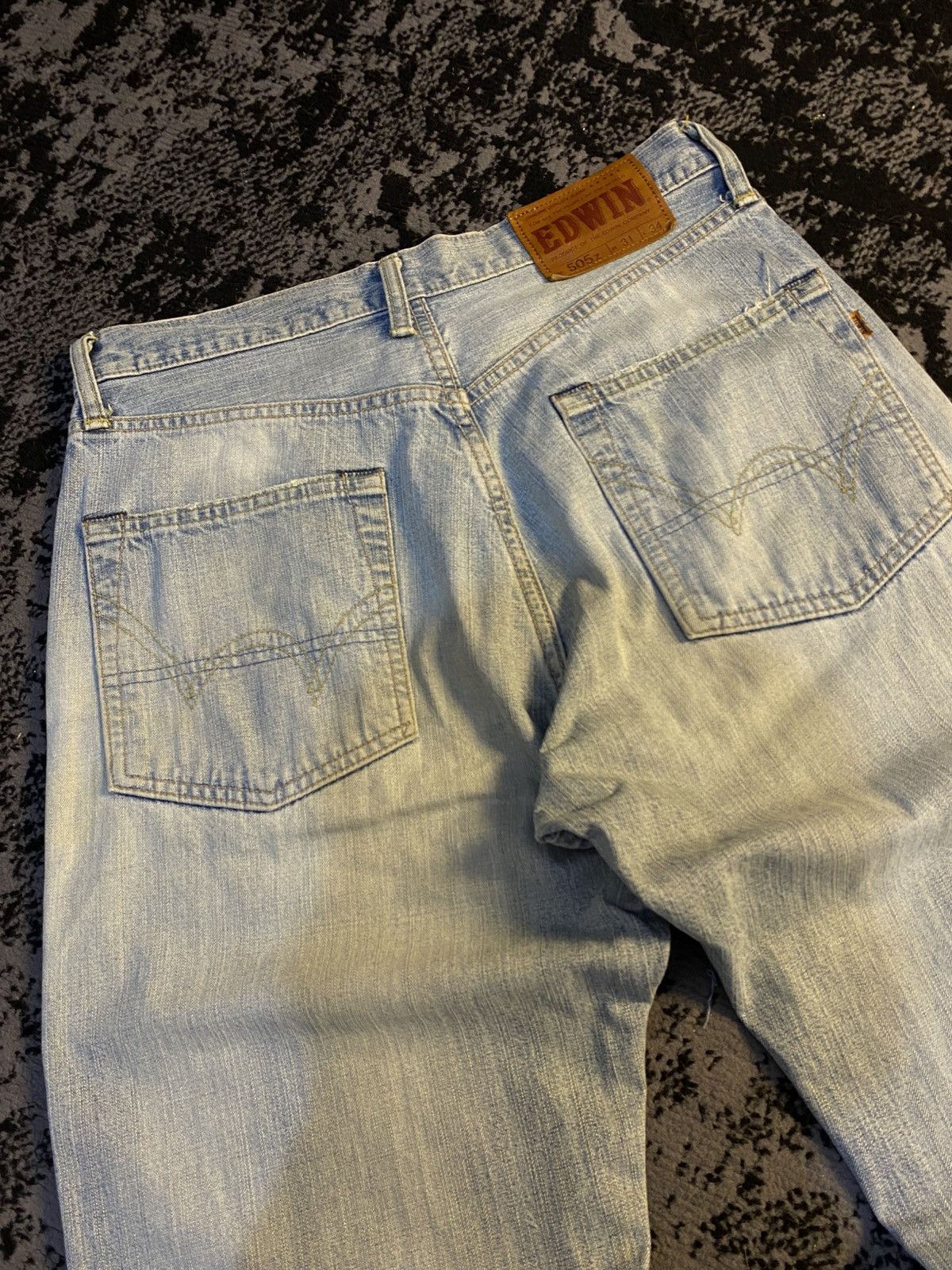 Edwin Vtg Edwin 505z Selvedge Sky Blue Faded Jeans 🔥 Size US 31 - 13 Thumbnail
