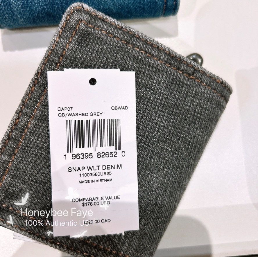 Coach Snap Wallet CAP07 Washed Grey Size ONE SIZE - 3 Thumbnail