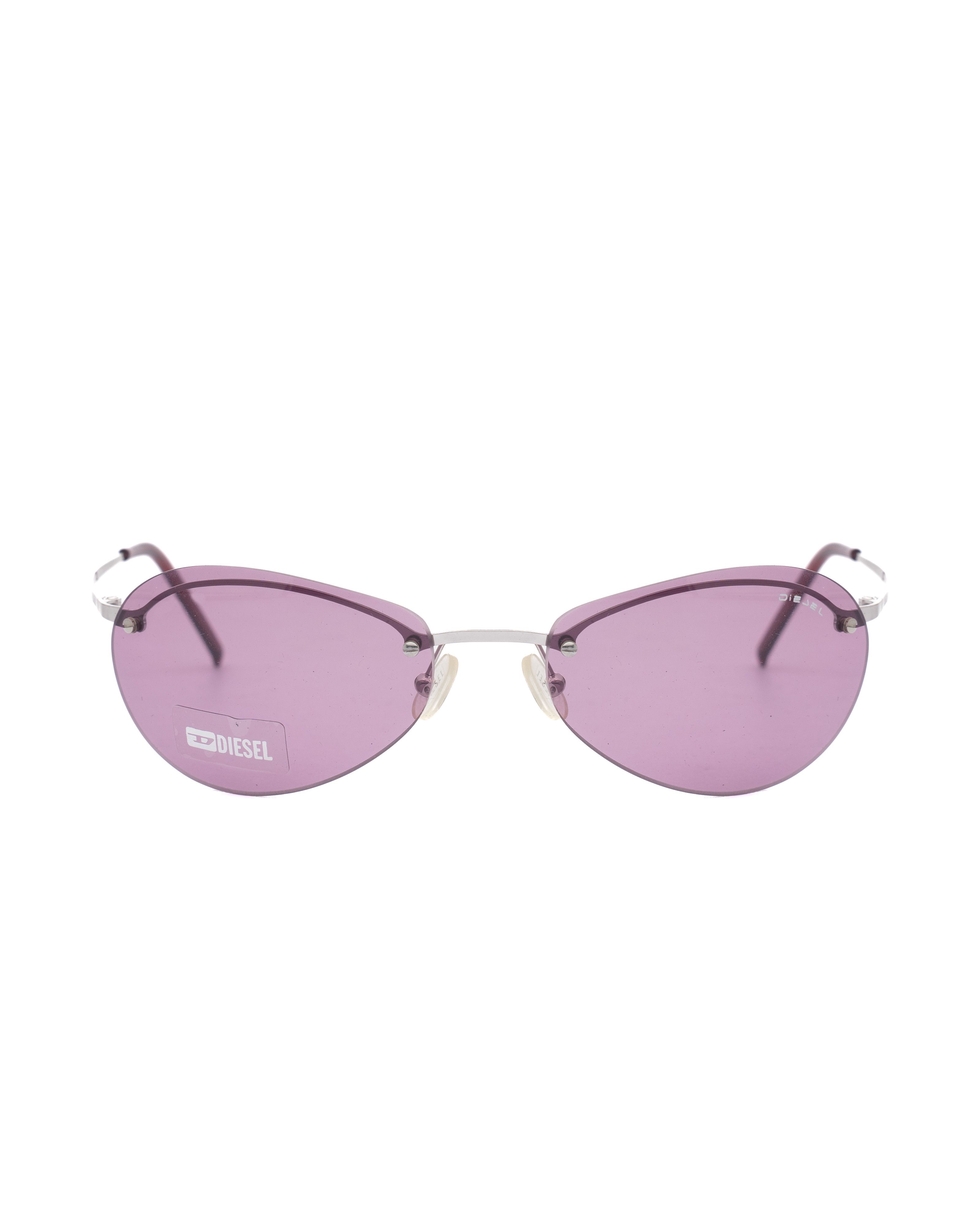 Diesel '90s Pink Oval Rimless Sunglasses