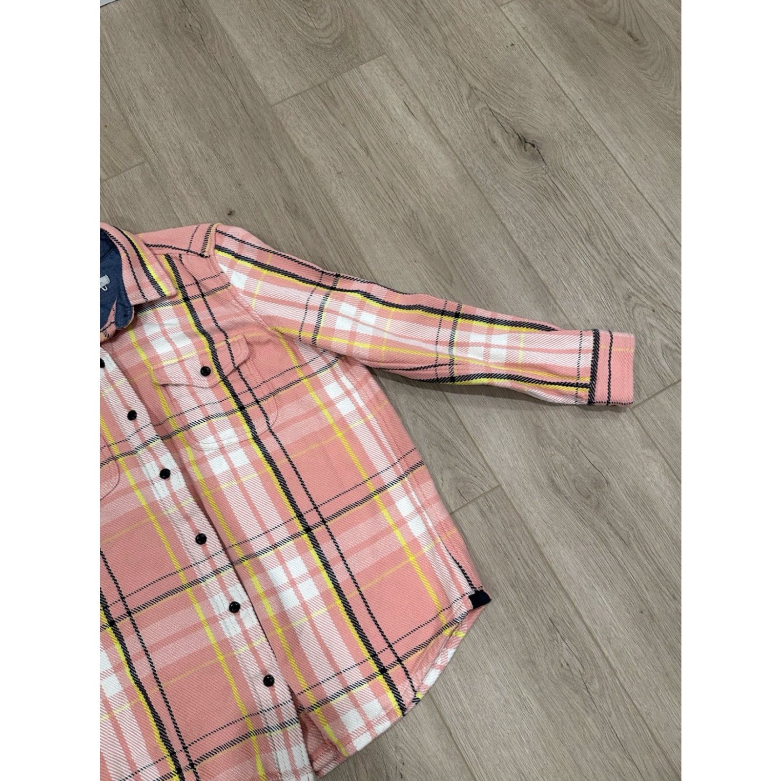 Outerknown Outerknown Plaid Shirt Pink Coral Womens XS/S Heavy Twill Organic Cotton Button-Up Casual Travel Regular Size Size XS / US 0-2 / IT 36-38 - 2 Thumbnail
