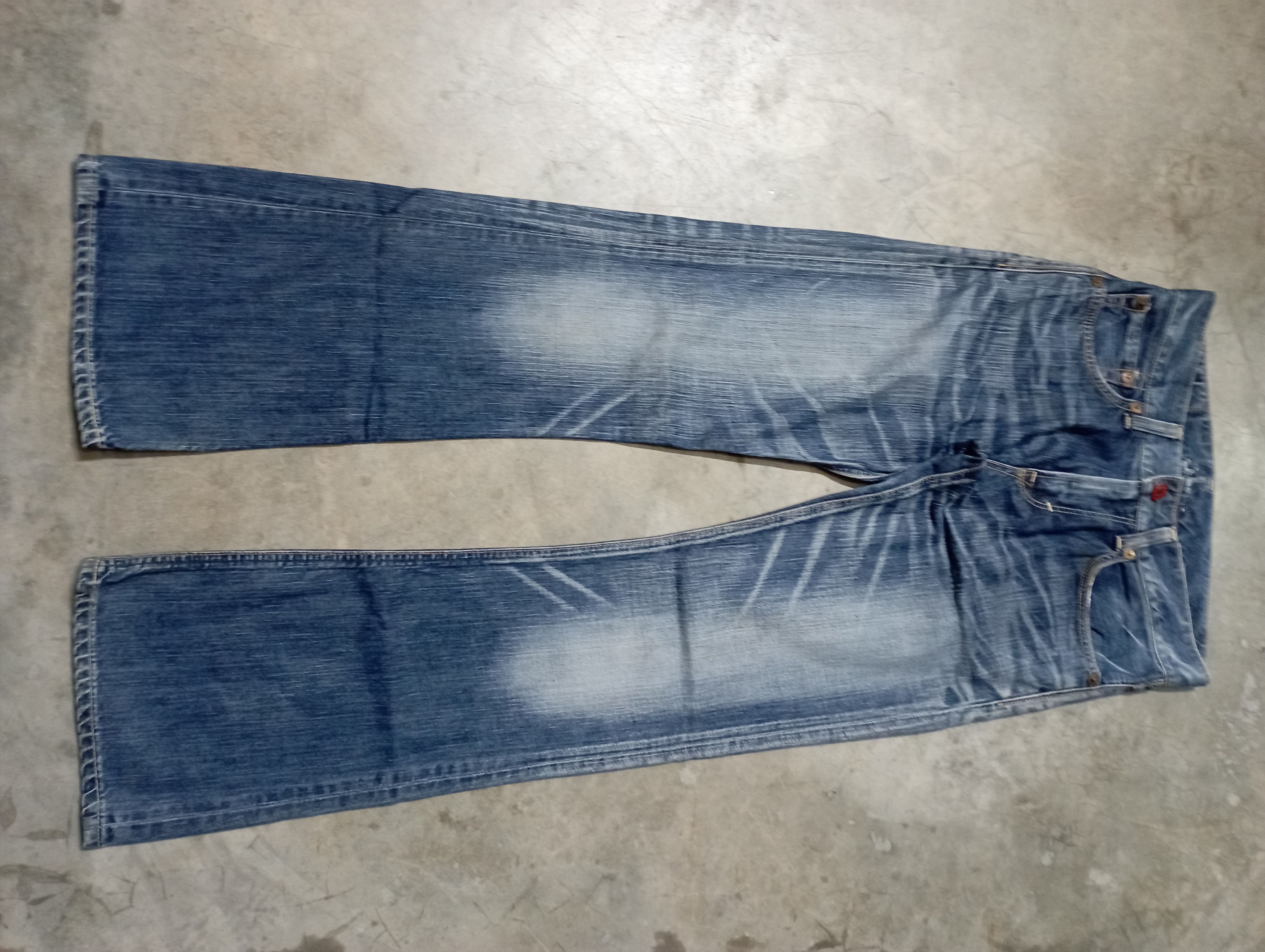 image of Flare Jeans Japanese Edwin 503 Blue Trip Boot Cut Jeans, Men's (Size 31)