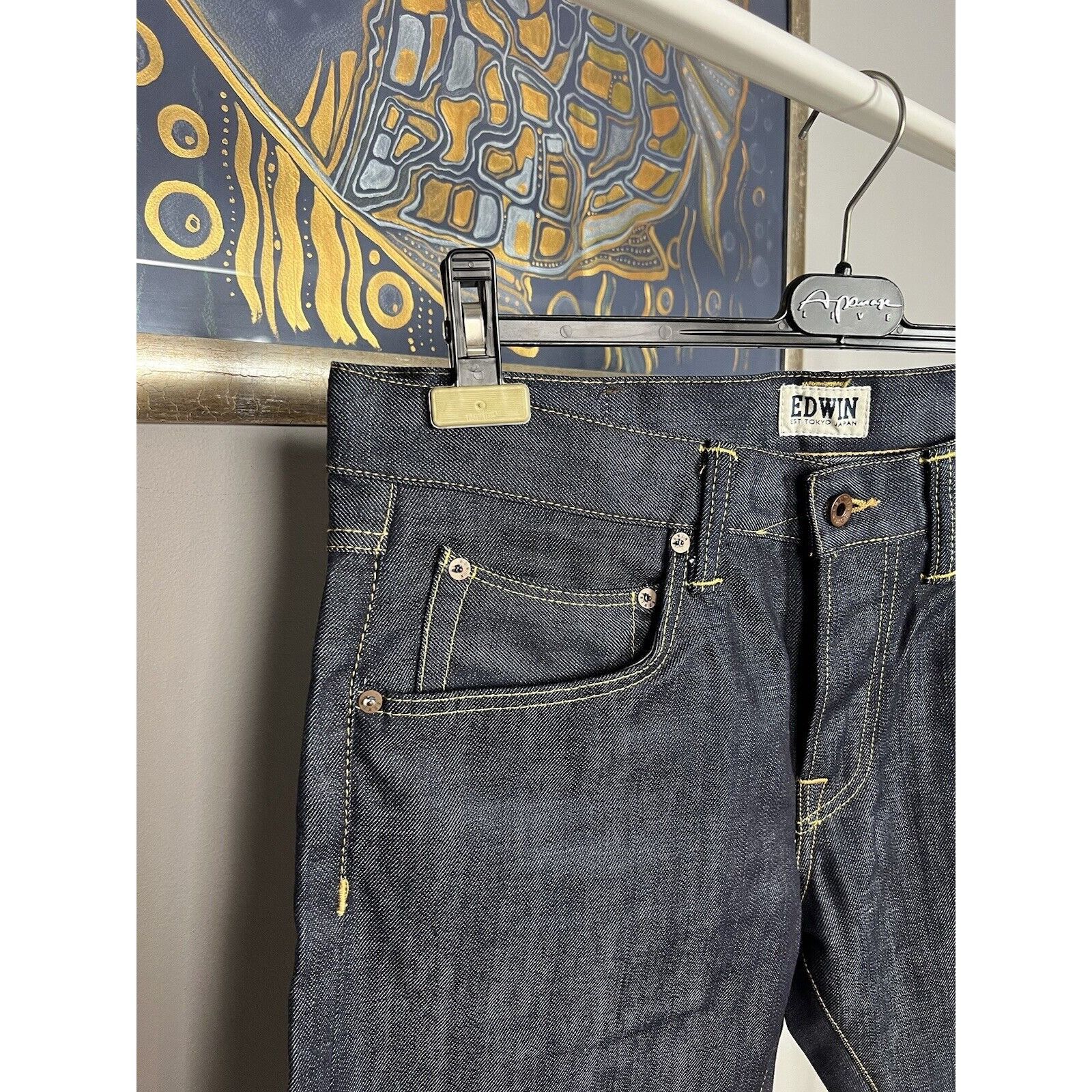 Edwin MINT! Edwin Blue Raw Denim Relaxed Fit Jeans Pants Size 34x3 Size US 34 / EU 50 - 6 Thumbnail