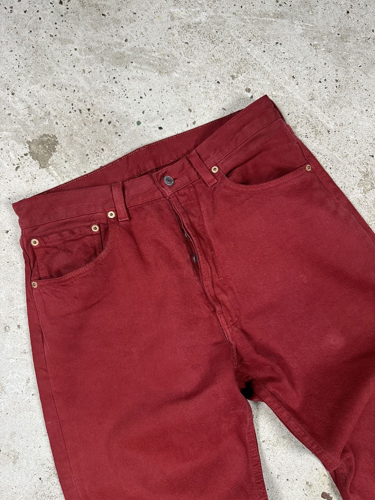 Levi's × Vintage Vintage 1996 Levi’s 501 Red Denim Pants Jeans Size US 30 / EU 46 - 7 Thumbnail