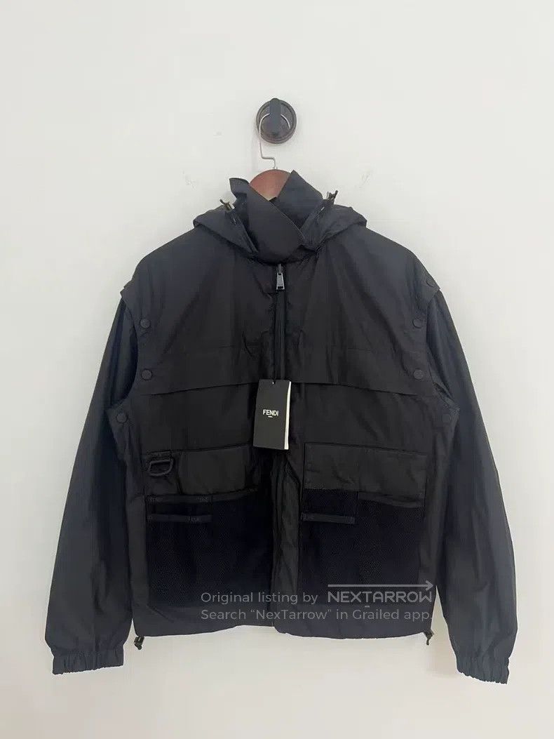 Fendi Fendi Black Lined Full-Print Logo Hooded Jacket Size US S / EU 44-46 / 1 - 1 Thumbnail