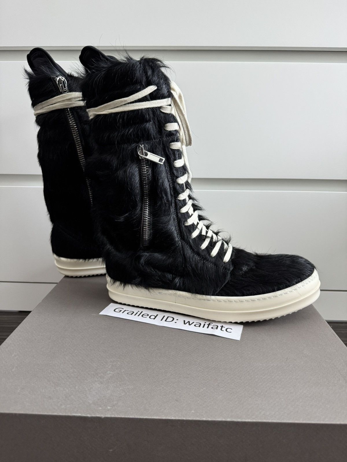 Rick Owens RICK OWENS PONY BLACK MILK CARGOBASKETS Size US 9 / EU 42 - 2 Thumbnail