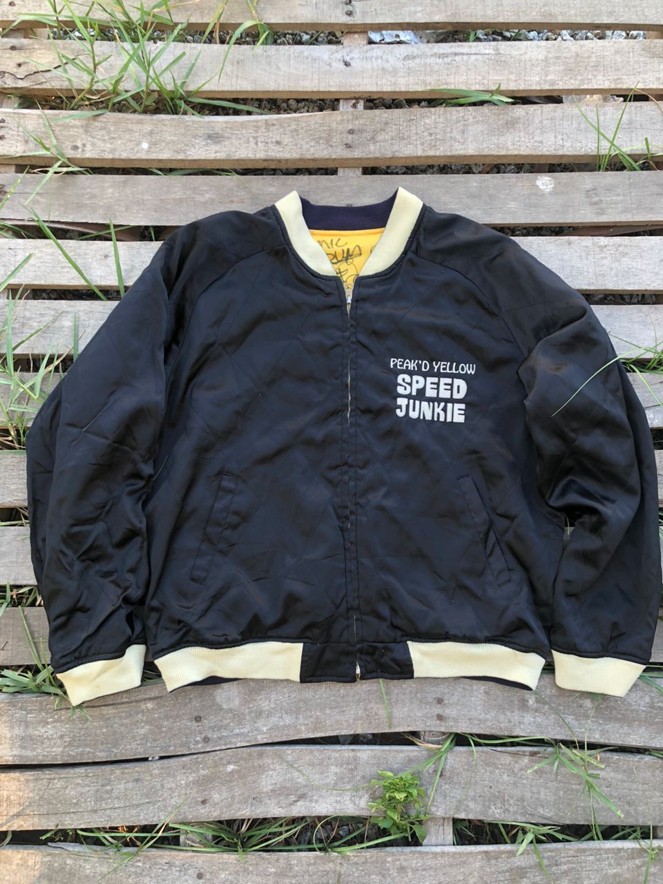 Japanese Brand Vintage Sukajan Peak'd Yellow Embroidery Reversible Jacket Size US M / EU 48-50 / 2 - 3 Thumbnail