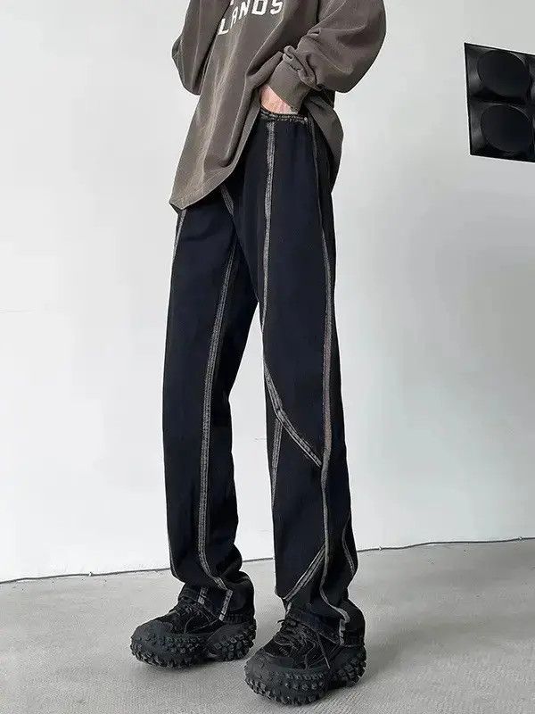 Japanese Brand Retro straight leg spliced high street jeans Size US 32 / EU 48 - 3 Thumbnail