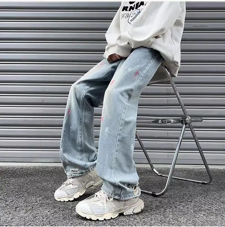 Japanese Brand Retro Speckled Ink Straight leg Jeans Size US 30 / EU 46 - 5 Thumbnail