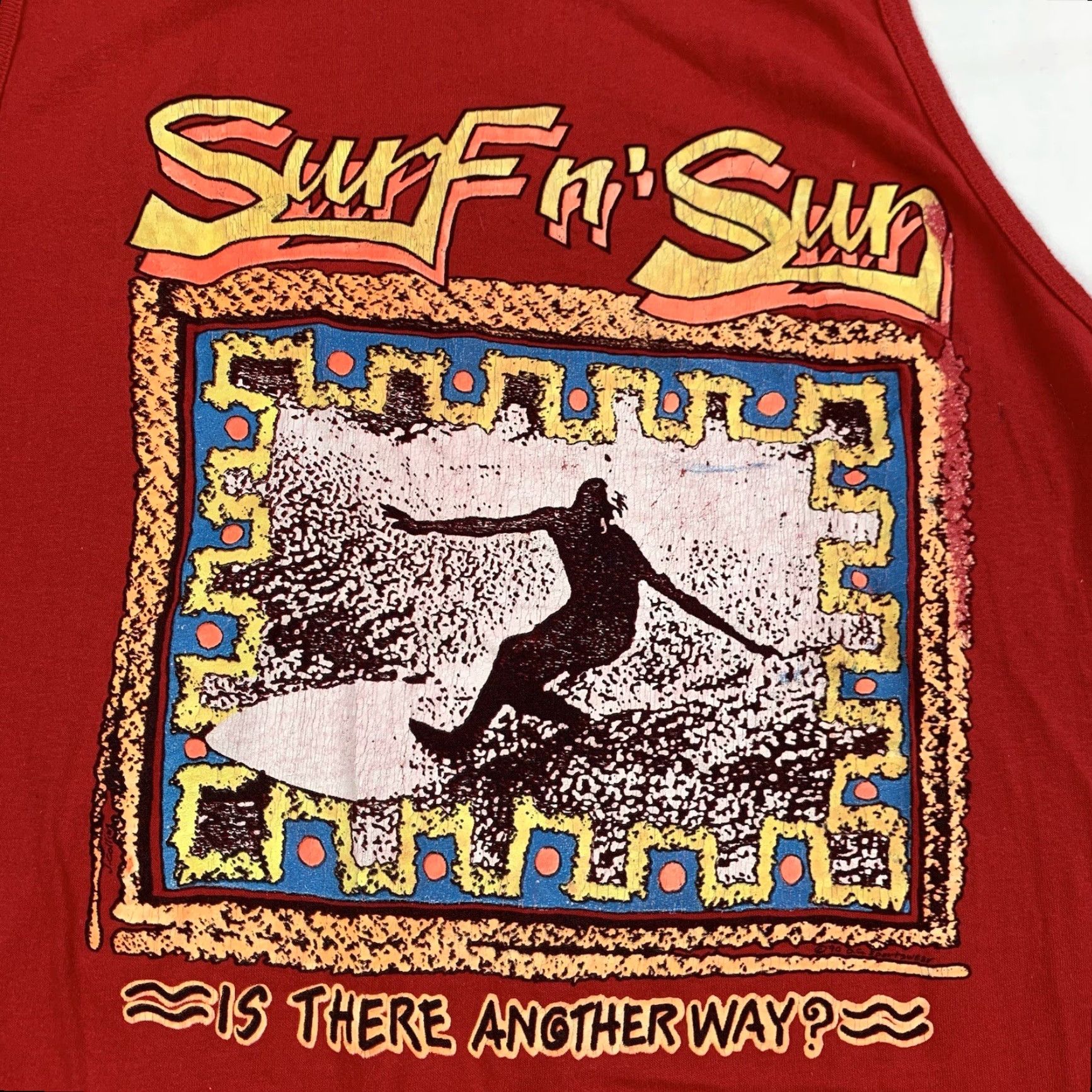Vintage VINTAGE Surfing Tank Top Mens L Red Beach American 90s Ocean Sun Surf N Sun Tank Top Size US L / EU 52-54 / 3 - 2 Thumbnail
