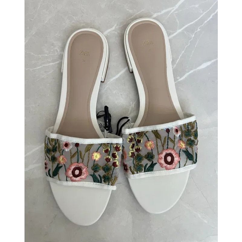 Zara ZARA Floral Sandals NWT Size US 7.5 / IT 37.5 - 9 Thumbnail