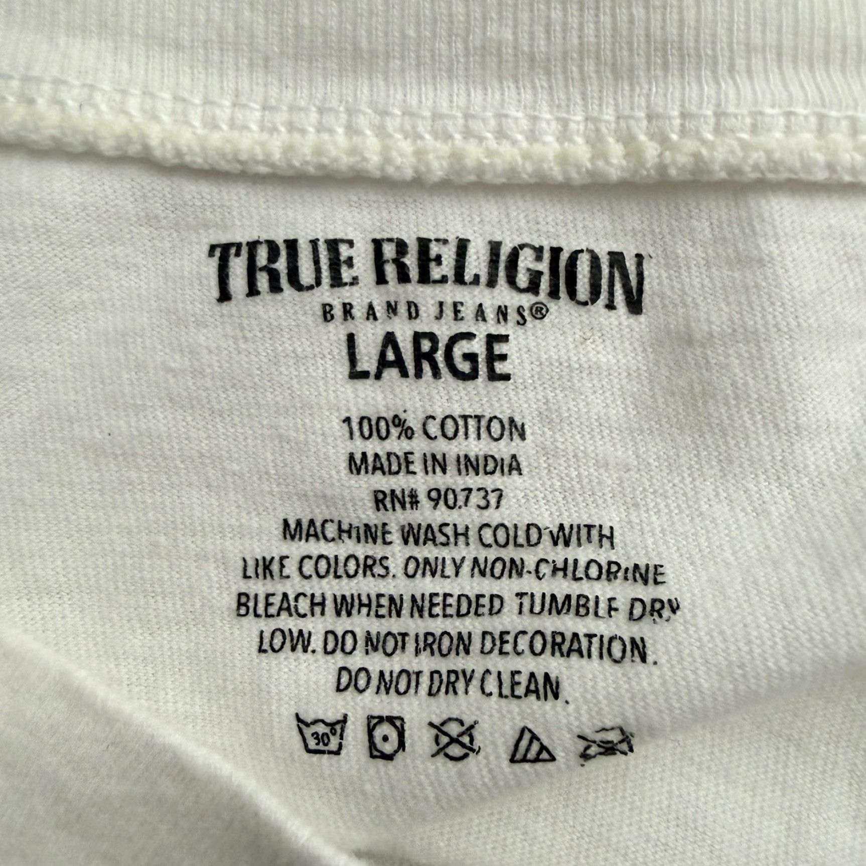 True Religion VINTAGE True Religion Shirt Mens L White 100% Cotton Casual Tee Size US L / EU 52-54 / 3 - 4 Thumbnail