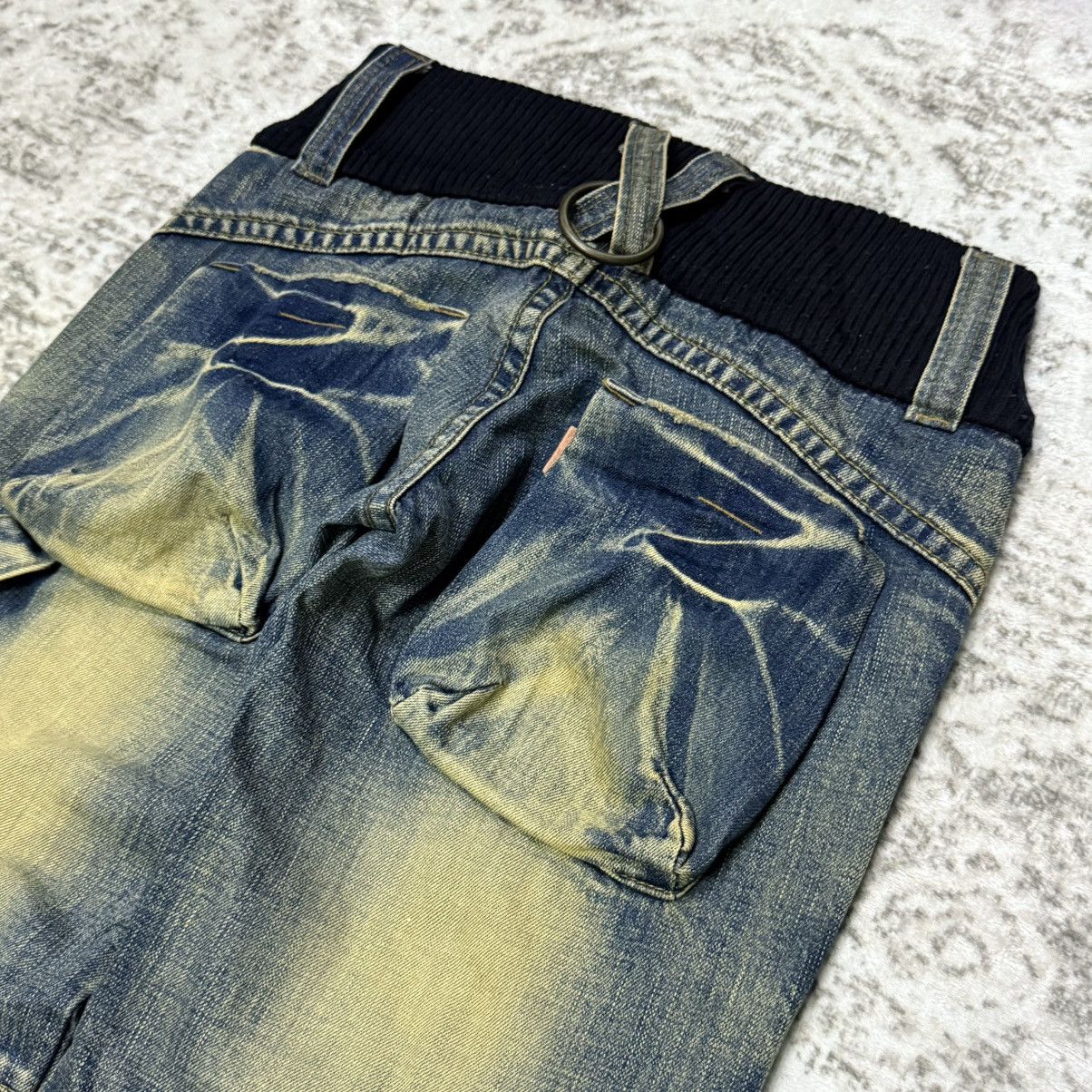 GOA 2000s Japanese Brand Mud Wash Distressed Hybrid Denim Pants Size 29" - 11 Thumbnail
