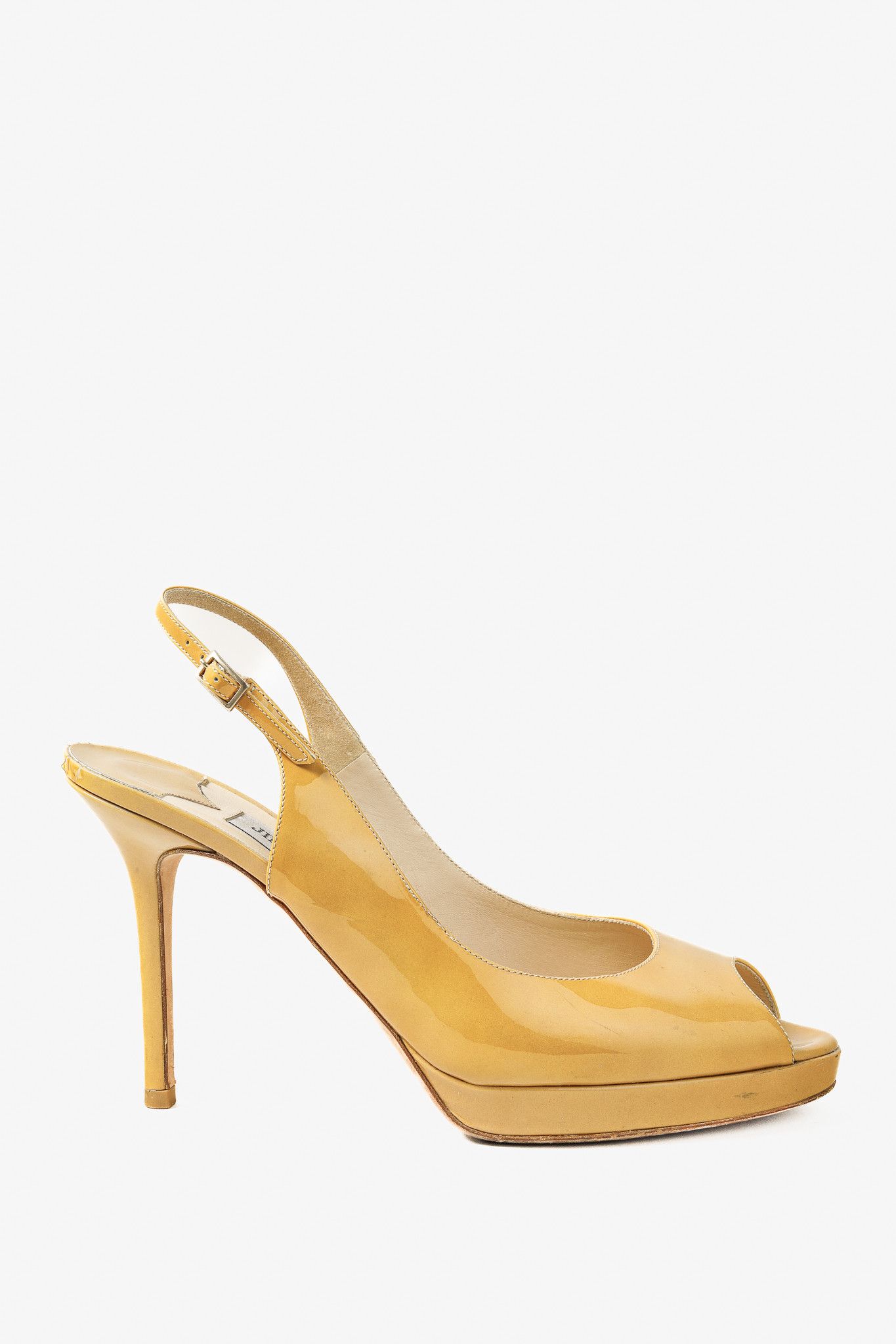 Jimmy Choo Jimmy Choo Nova Patent Platform Peep Toe Slingback Sandals Size US 8 / IT 38 - 1 Thumbnail