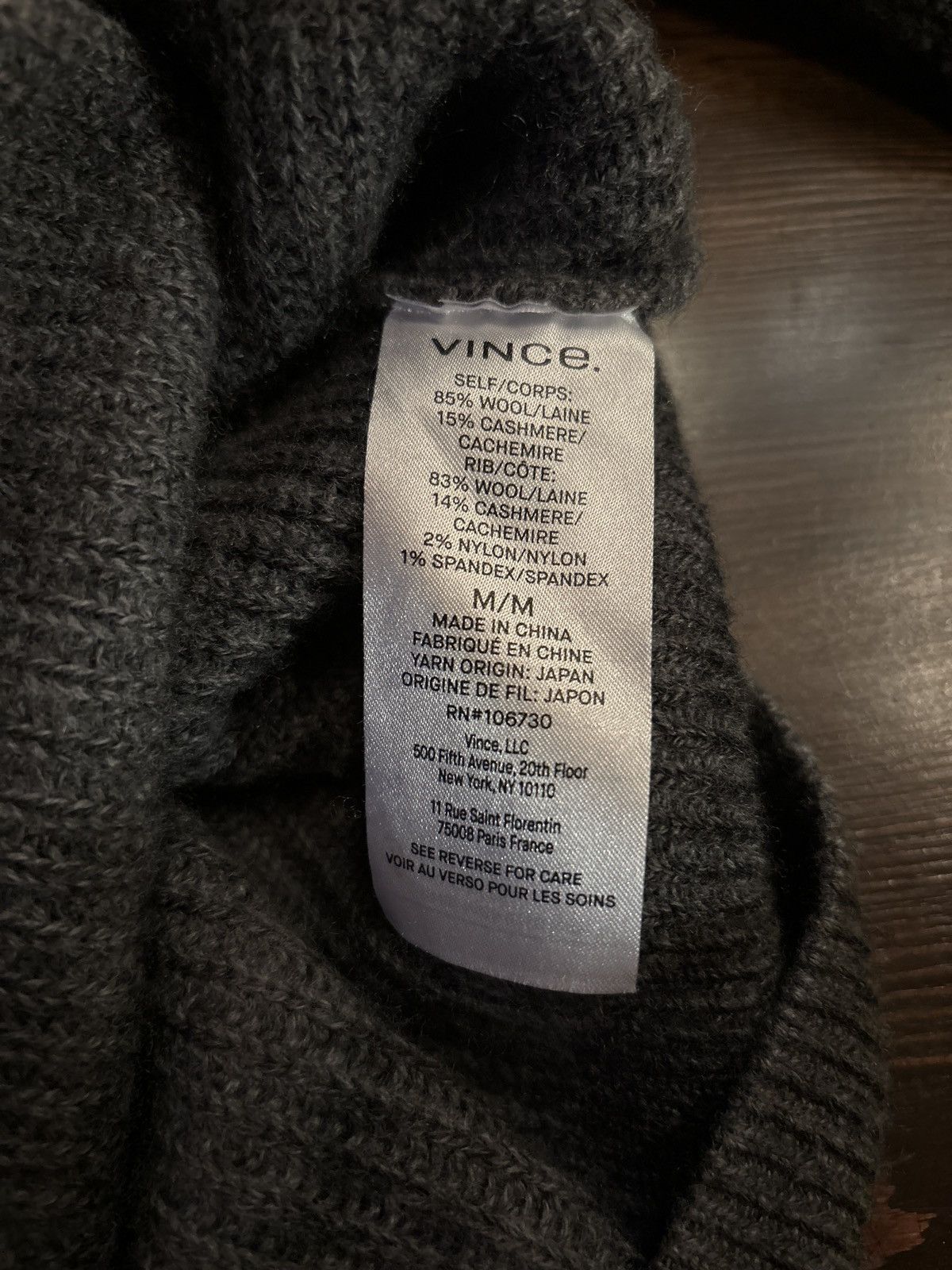 Vince Grey Striped Cashmere Blend Sweater Size US M / EU 48-50 / 2 - 4 Thumbnail