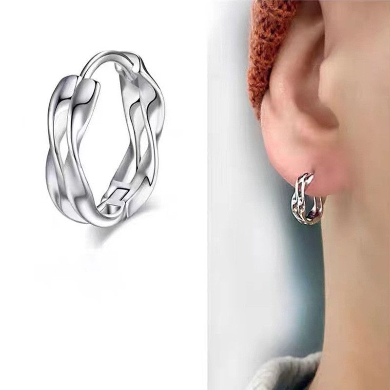 Jewelry × Sterling Silver New Trend Earrings One Pairs Chrome Jewelry Size ONE SIZE - 4 Thumbnail