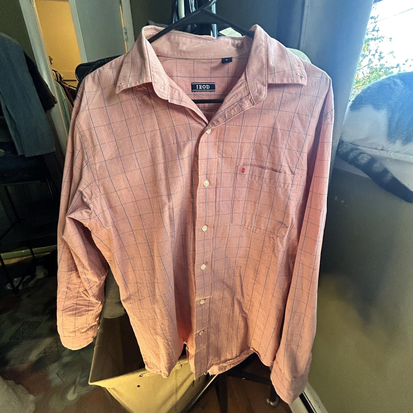 Izod Izod Men's Casual Button-Up Shirt - Peachy Keen! Size US M / EU 48-50 / 2 - 2 Thumbnail