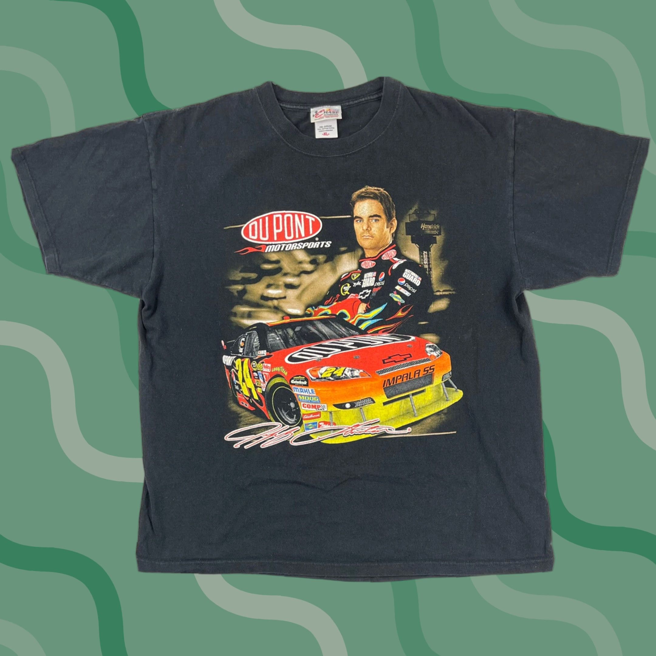 Chase Authentics Chase Authentics Jeff Gordon NASCAR Racing T-Shirt Black Adult XL Cotton Short Sleeve Logo Mens Size US XL / EU 56 / 4 - 1 Thumbnail