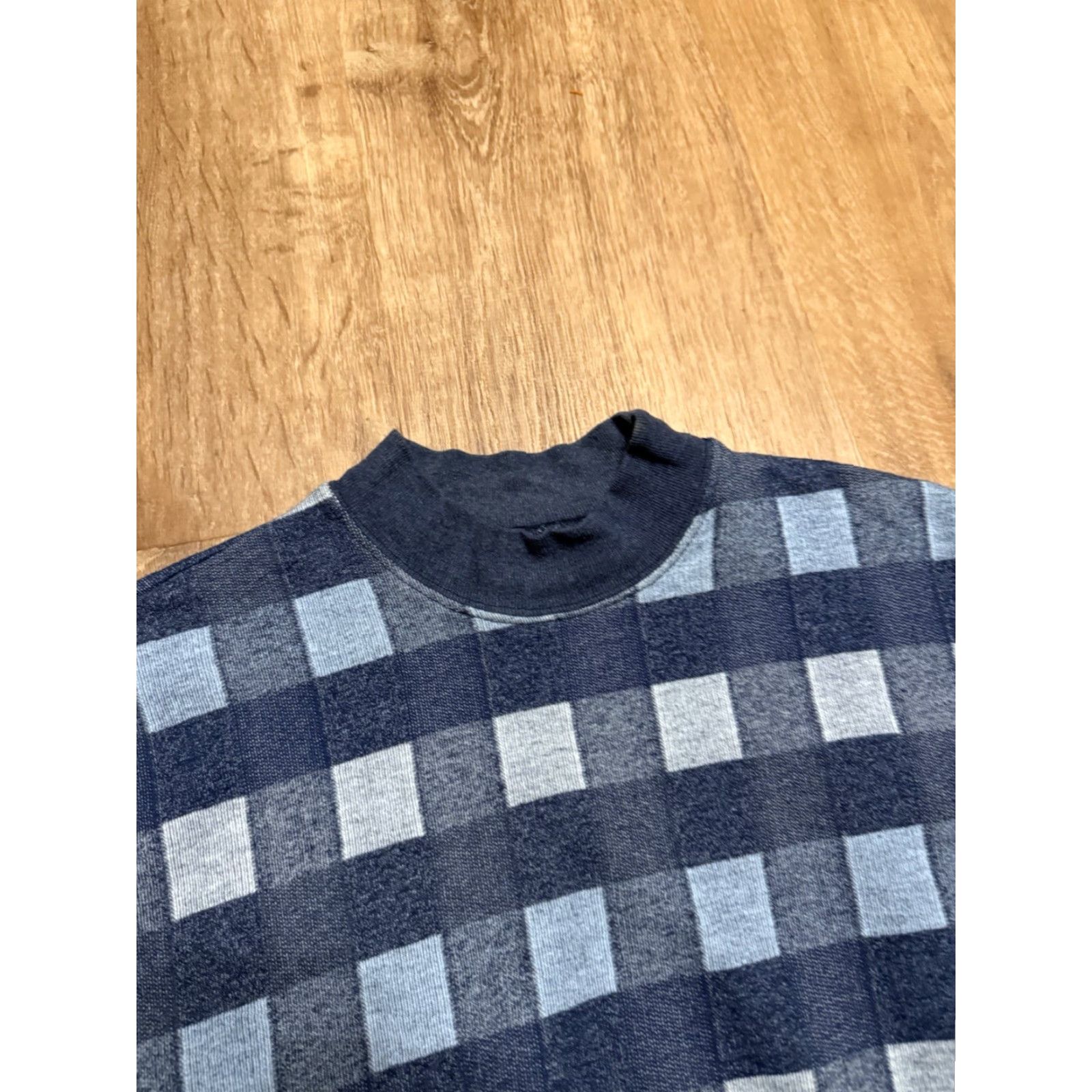Vintage VINTAGE 80s Checkered Abstract Sweater Mens Small Boxy Blue Pullover Mens XS? Size US S / EU 44-46 / 1 - 4 Thumbnail